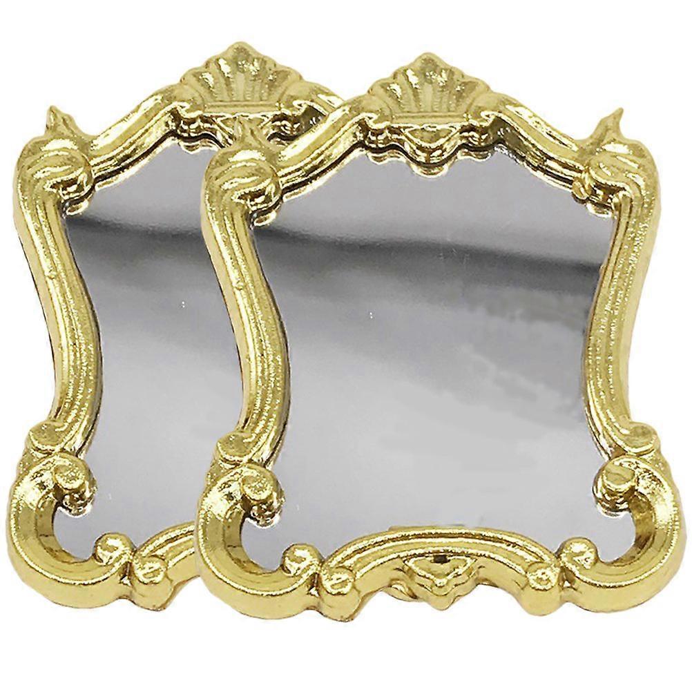Dollhouse Miniature Mirrors Mini Mirrors for Kids Use 2Pcs Set