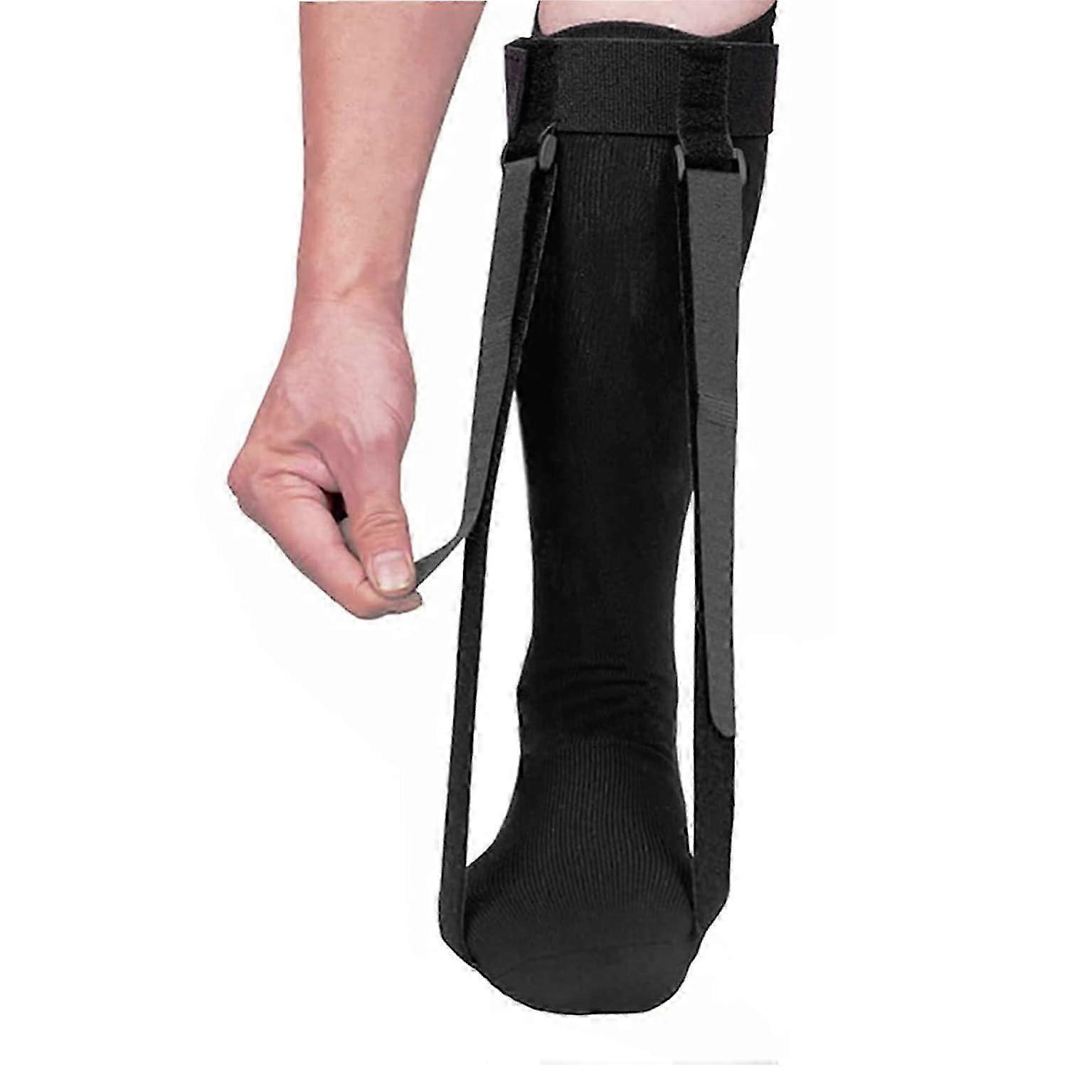 Plantar Fasciitis Night Splint Sock, Adjustable Dual Strap Design Dorsiflexion Night Splint Compression Socks Sleeping Stretch Sock for Fascia, Tendon