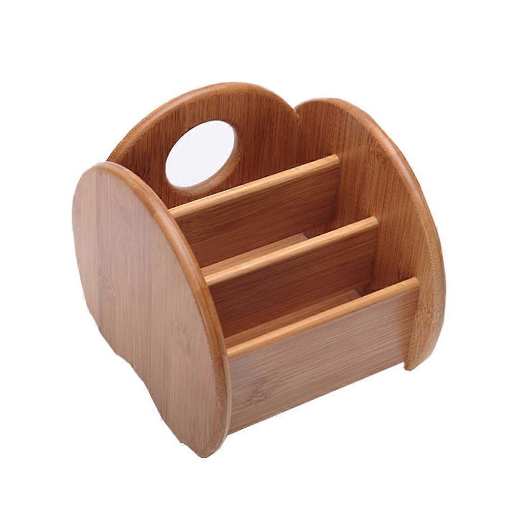 Storage Boxes With Lids Bamboo Desktop Storage Box Multi Function Organizer for Bathroom Chocolate 17x15x14.5cm 1Pcs