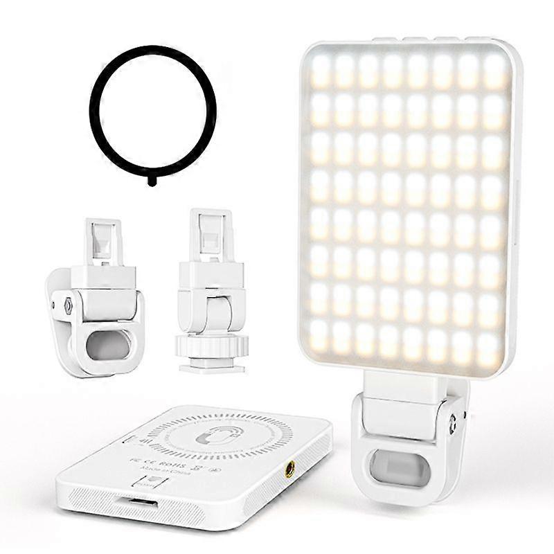 128 LED Selfie Light 2000Mah Adjusted 3 Lights Modes for Phone/Camera/Laptop/iPad(White)