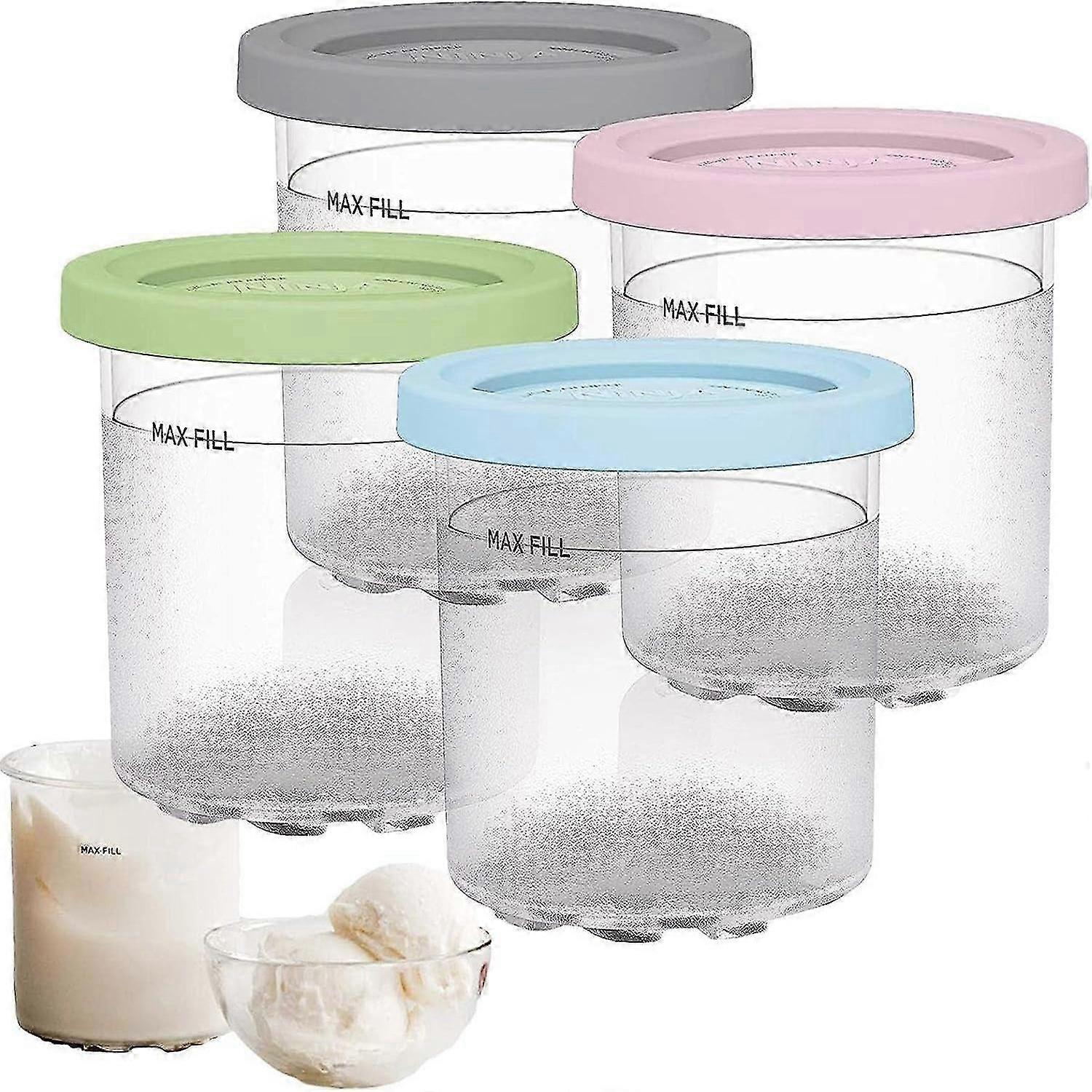 Pack de 4 bacs Creami pour Ninja Creami, accessoires réutilisables pour machine à crème glacée Ninja
