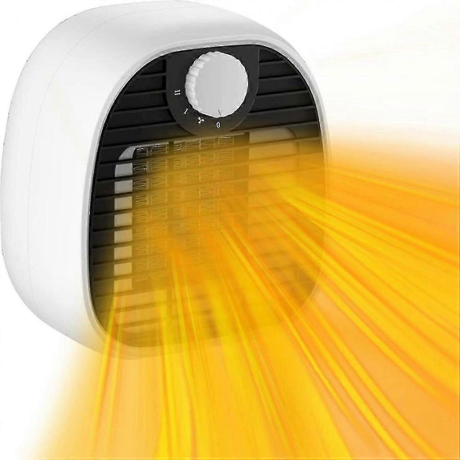 Mini Ceramic Fan Heater with 2 Heat Settings, Overheating &amp; Tip-Over Protection, 3s Heating(White) -HK908