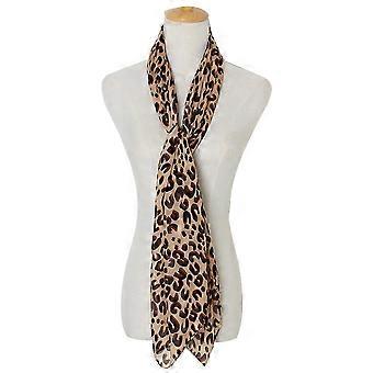 Schal mit Leopardenmuster Frauen Vintage Chiffon Stola Weicher Harajuku Schal Lässig