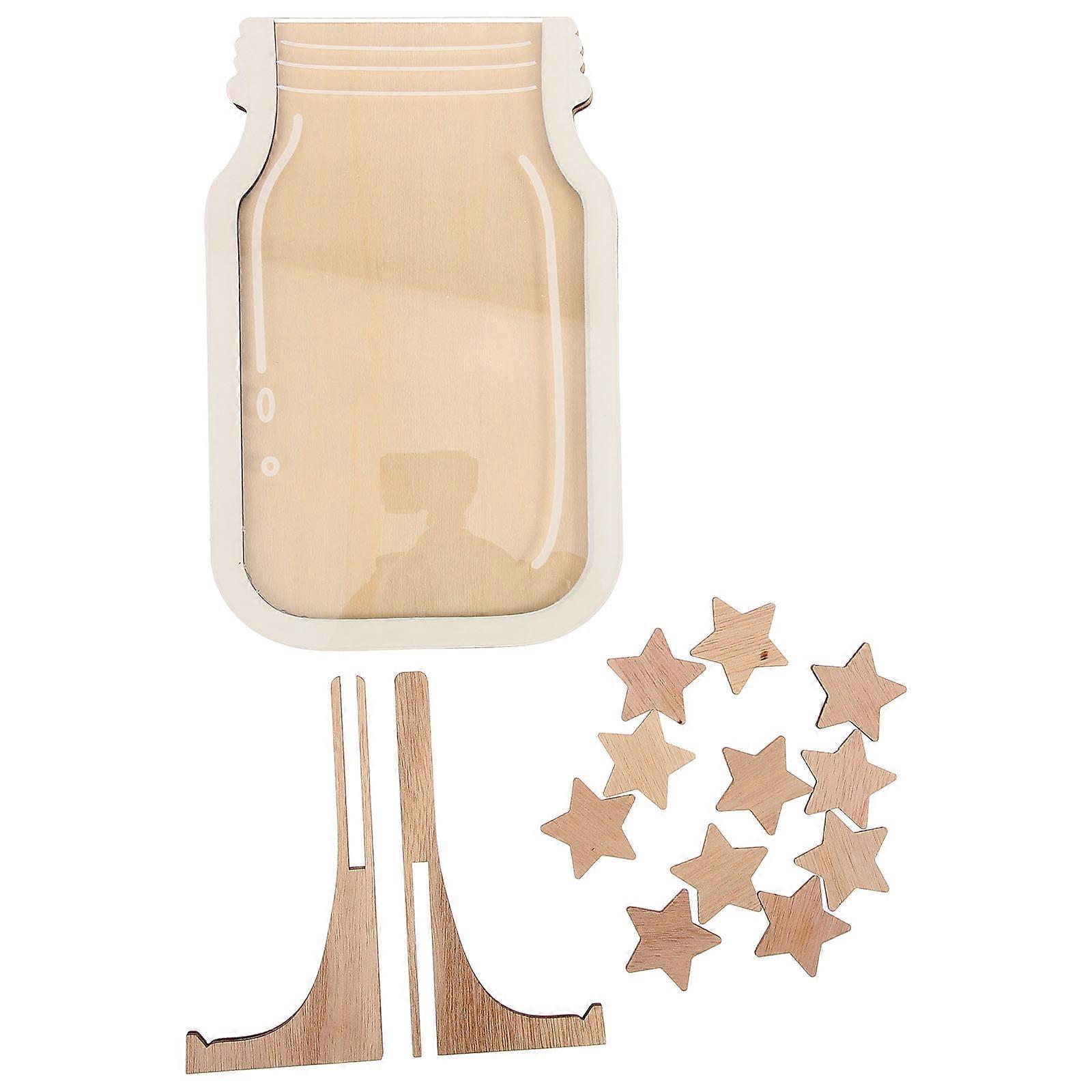 Reward Chart Wooden Star Jar for Positive Behavior 3Sets