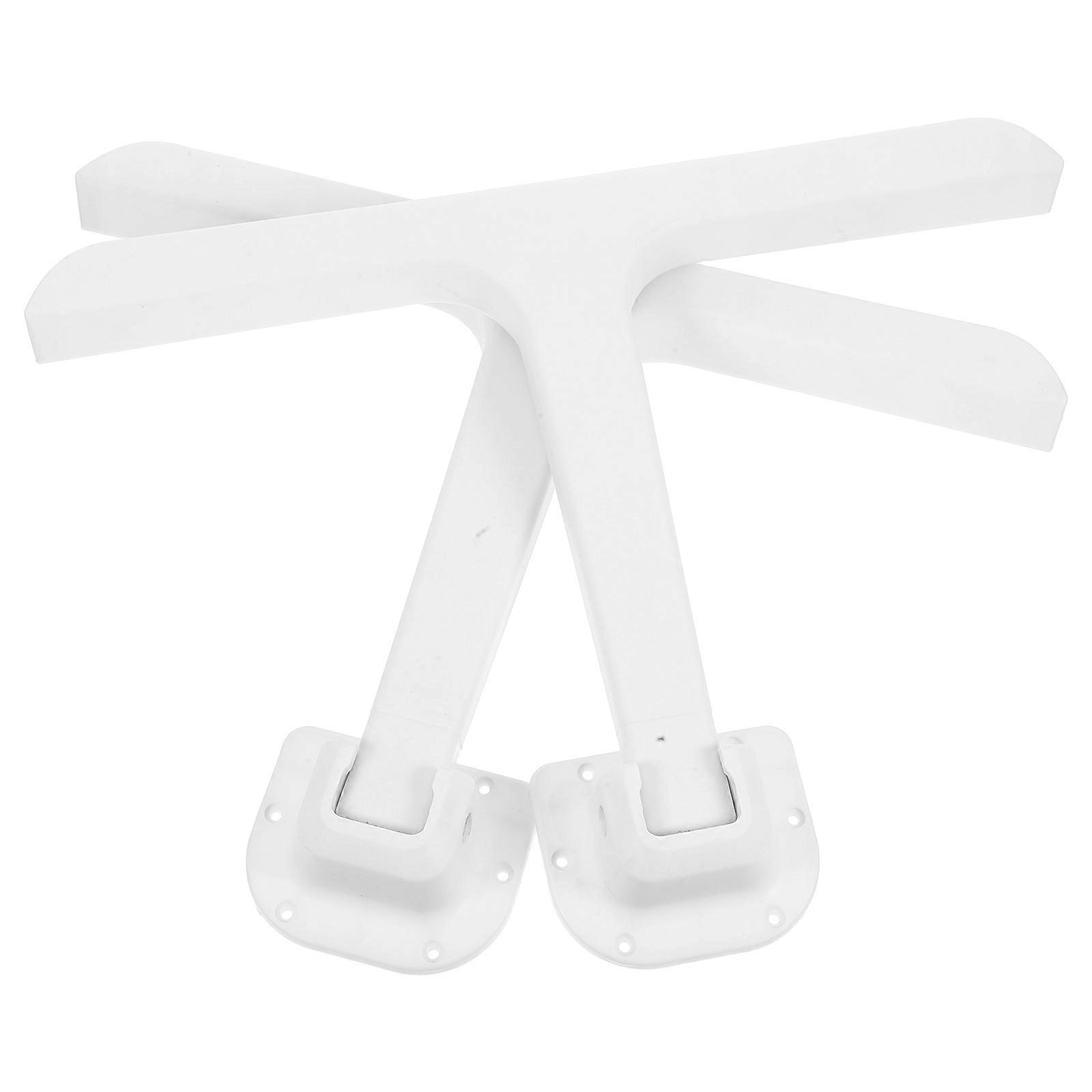 White Foldable Support Legs Bed Desk for Stable Use 2Pcs Plastic