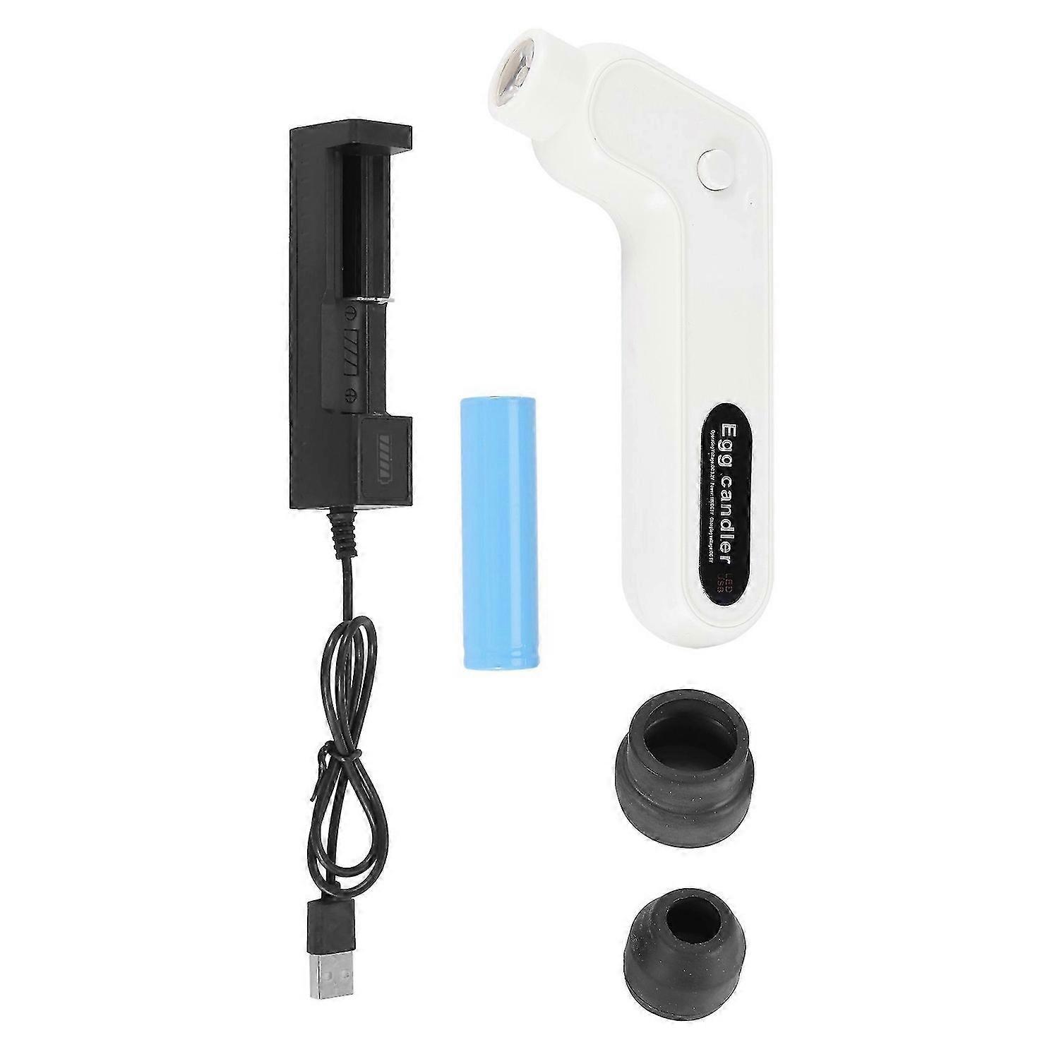 Egg Candler Tester Rechargeable Wireless Cool Light Incubator Candling Lamp with Two Soft Head Fit f