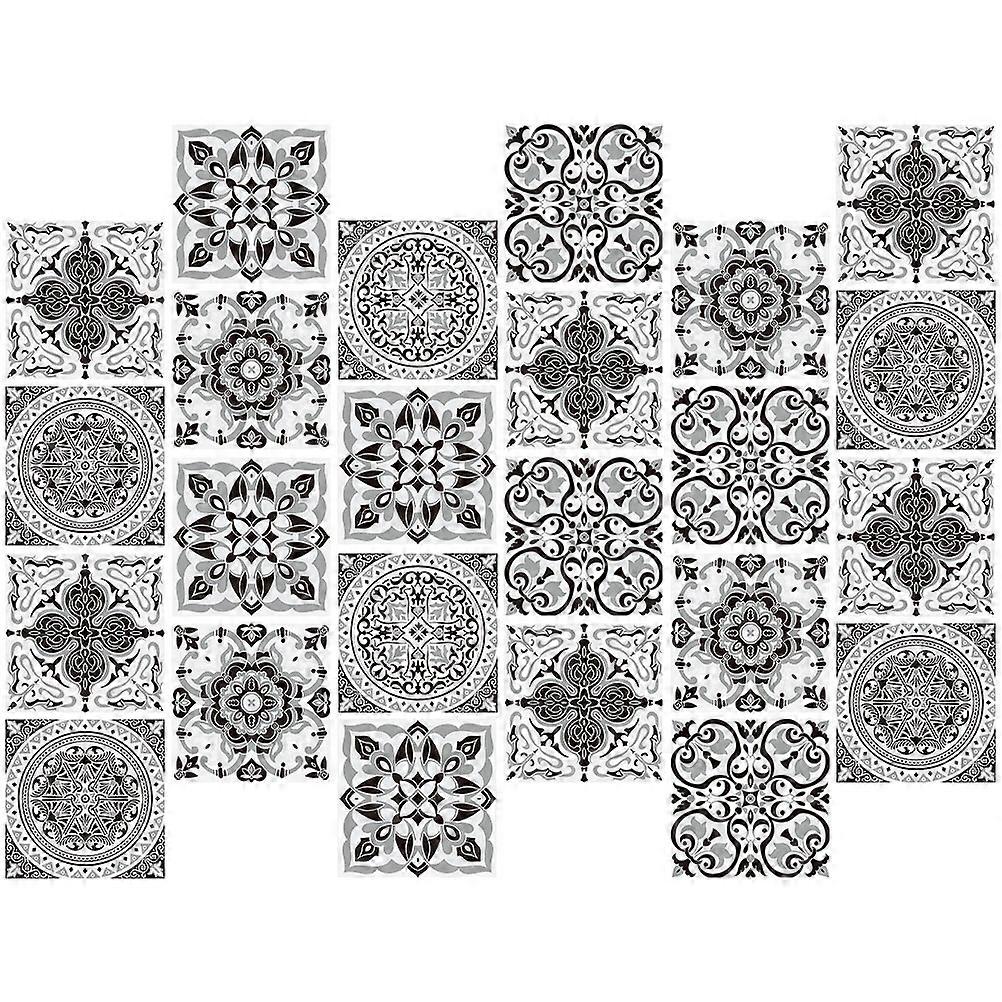 Diy Tile Decals Removable Adhesive for Home Decoration Pvc Assorted Color Yellowing-Resistant 24Pack