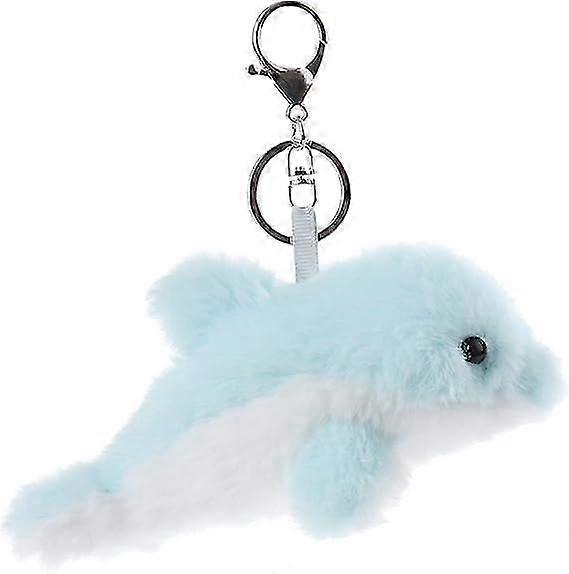 Apricot Small Wool Plush Animal Soft Dolphin Cute Ocean Toy Plush Keychain Suitable for Kids Bags, Wallets, Backpacks, Handbags