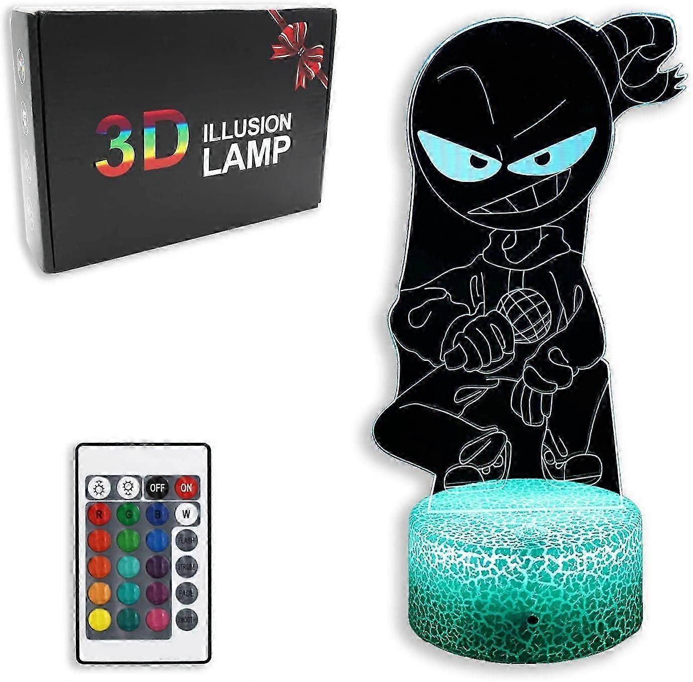 FNF Friday Night Smart Night Lights, 3D Illusion 16 Colors Table Lamp with Touch & Remote Control