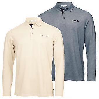 Calvin Klein Medina Stretch Fabric Recycled Poloshirt met lange mouwen voor heren