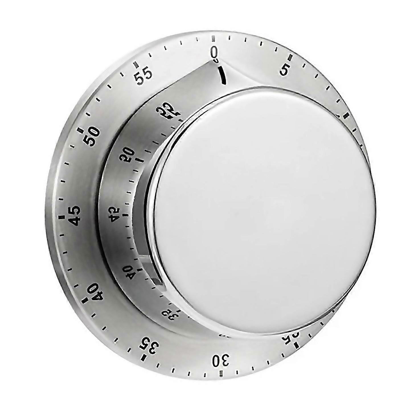 For Kitchen Timer Mechanical Manual Stainless Steel With Magnetic Silver