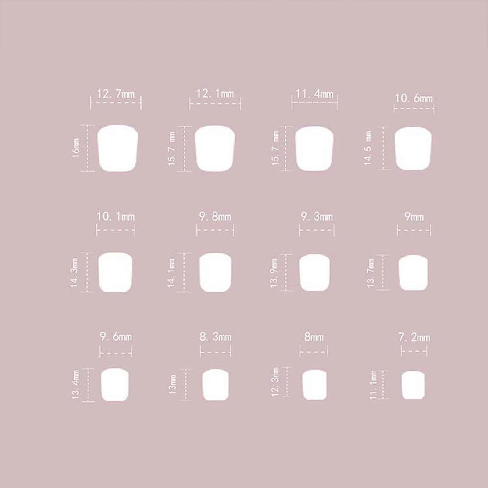 Ycandiee Short Square Press On Nails, Glossy Semi-Transparent Fake Nails, Reusable with Glue | Salon Quality for Wide Nail Bed