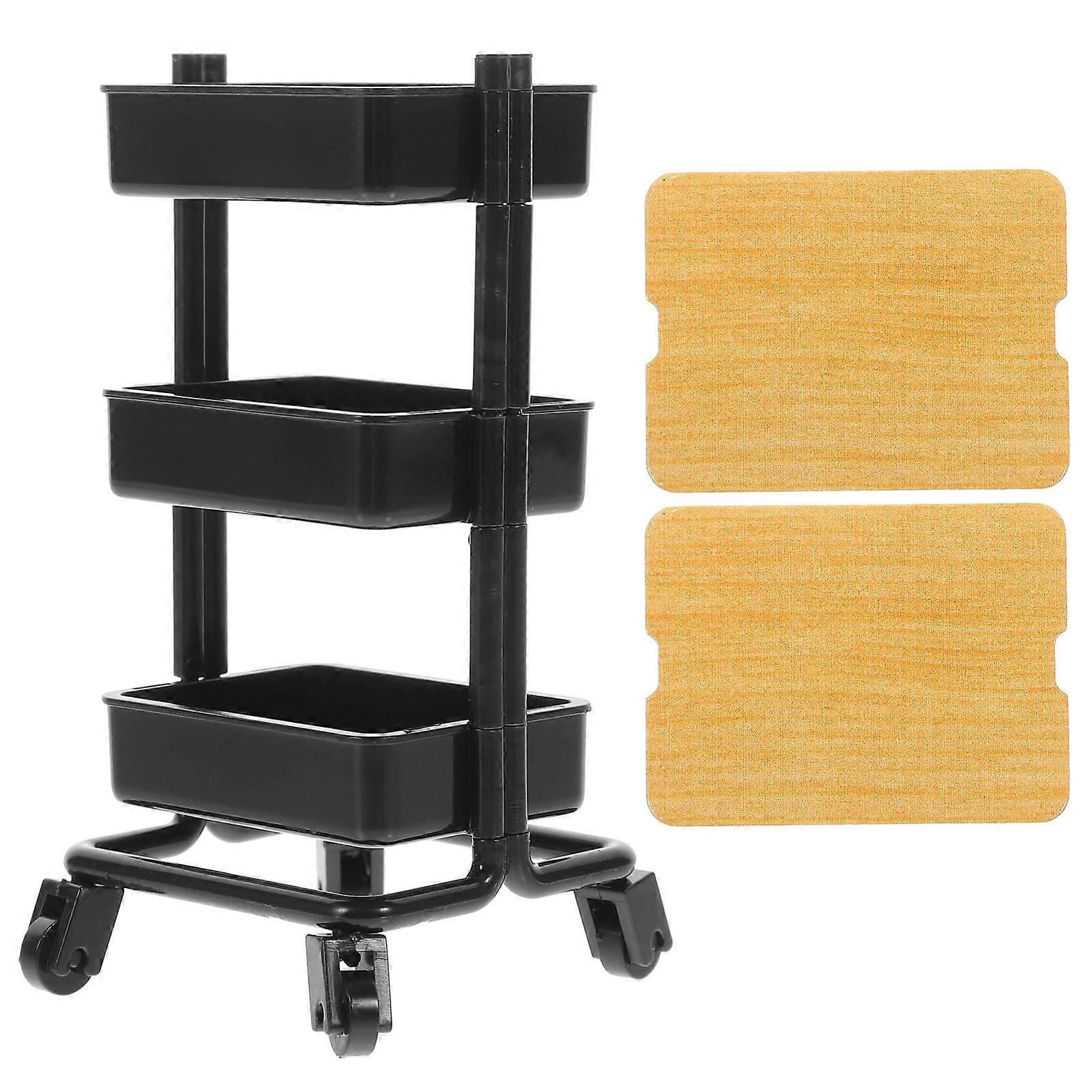 Miniature Doll House Cart 3-Layer Model for Decor 5Pcs Plastic