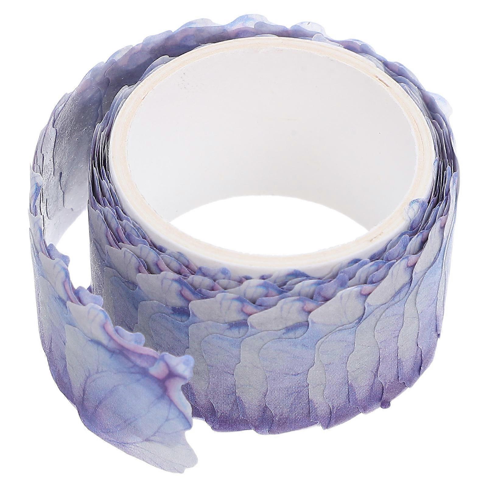 Scrapbook Tape Highlight Washi Tape Hand Torn Petal Masking Tape for Decoration DIY Projects Violet Color 1Set