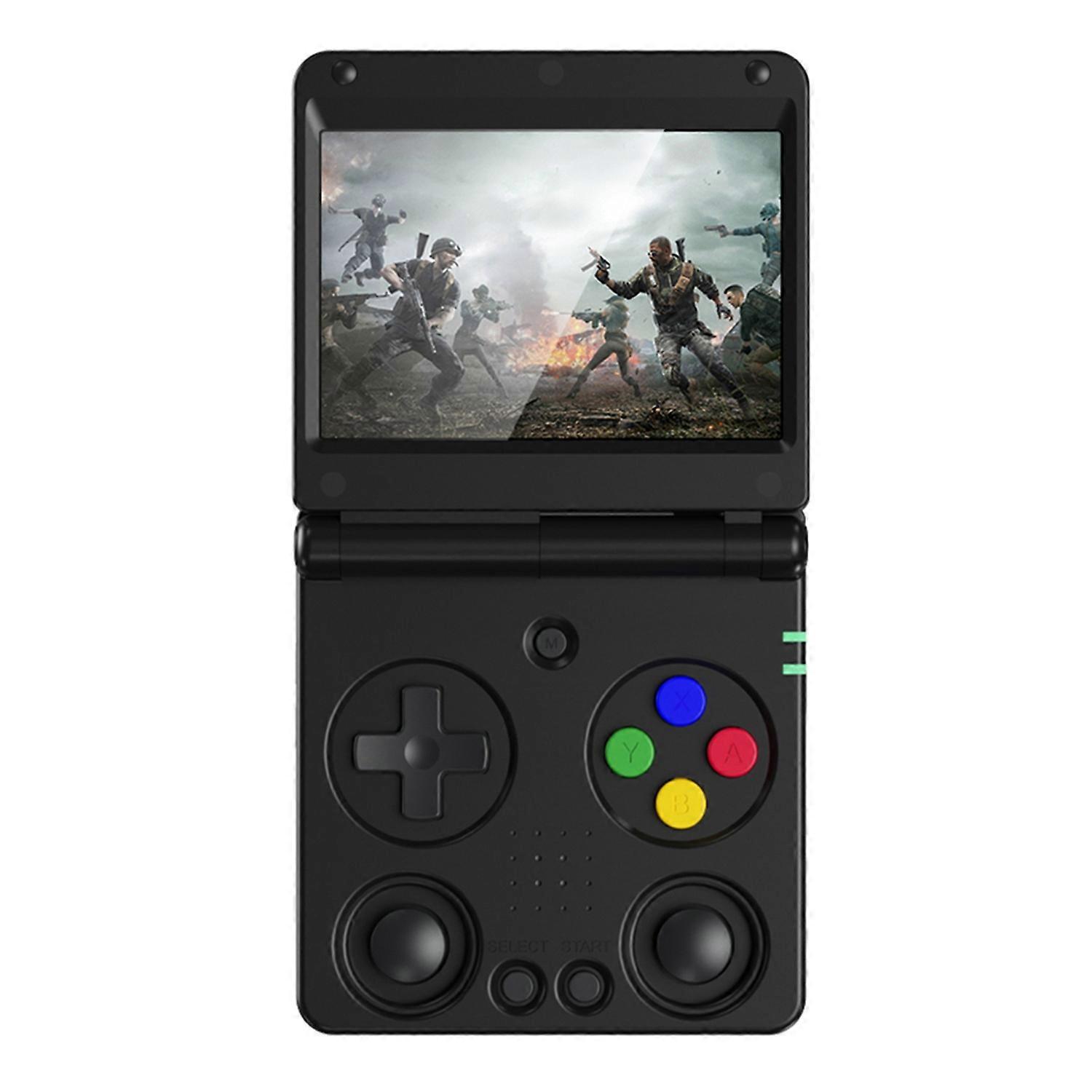 2pc AMPOWN RG34XXSP 3.4" Foldable Retro Handheld Game Console 64G - Black