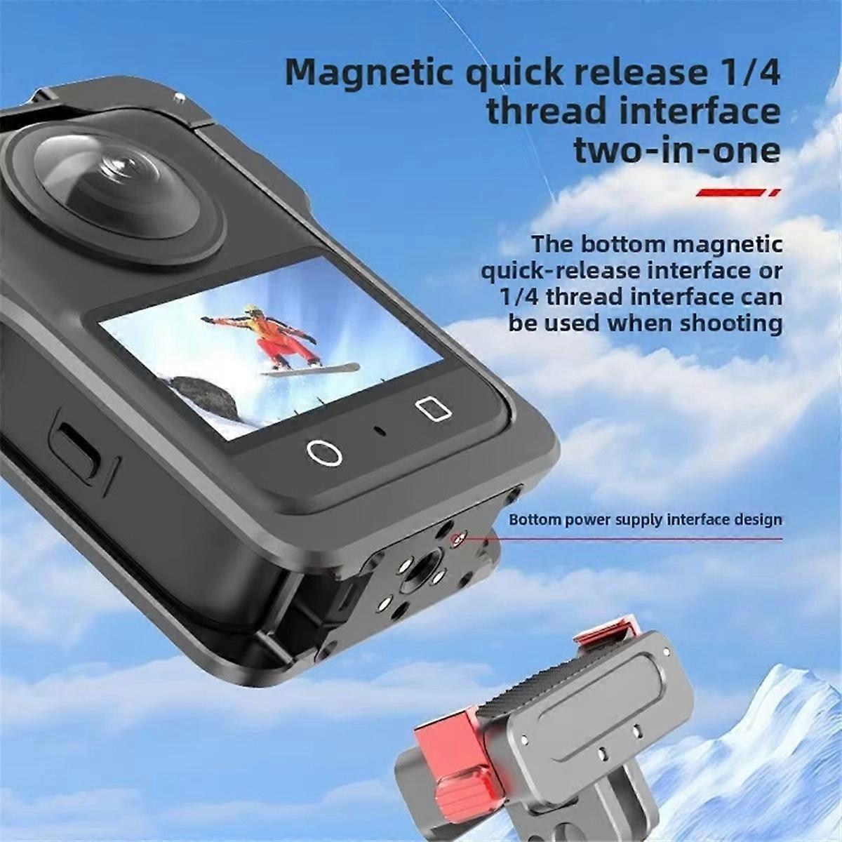 for 360 Panoramic Action Camera Cage Multi-Function Expansion Protection Frame Magnetic Quick Releas