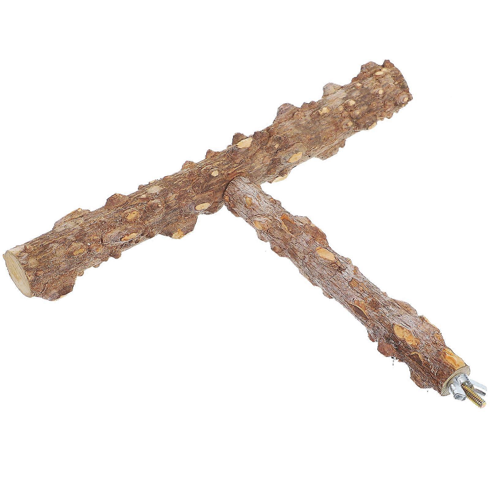 Parrot Stand Toy 5 Sets Bird Perches For Pet Birds Brown Bite Resistant Material
