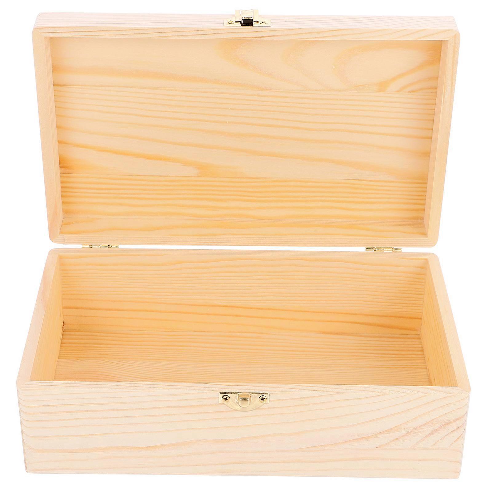 Wooden Treasure Case Storage Box For Dresser Sundries Light Brown Color 2Pcs For Decoration