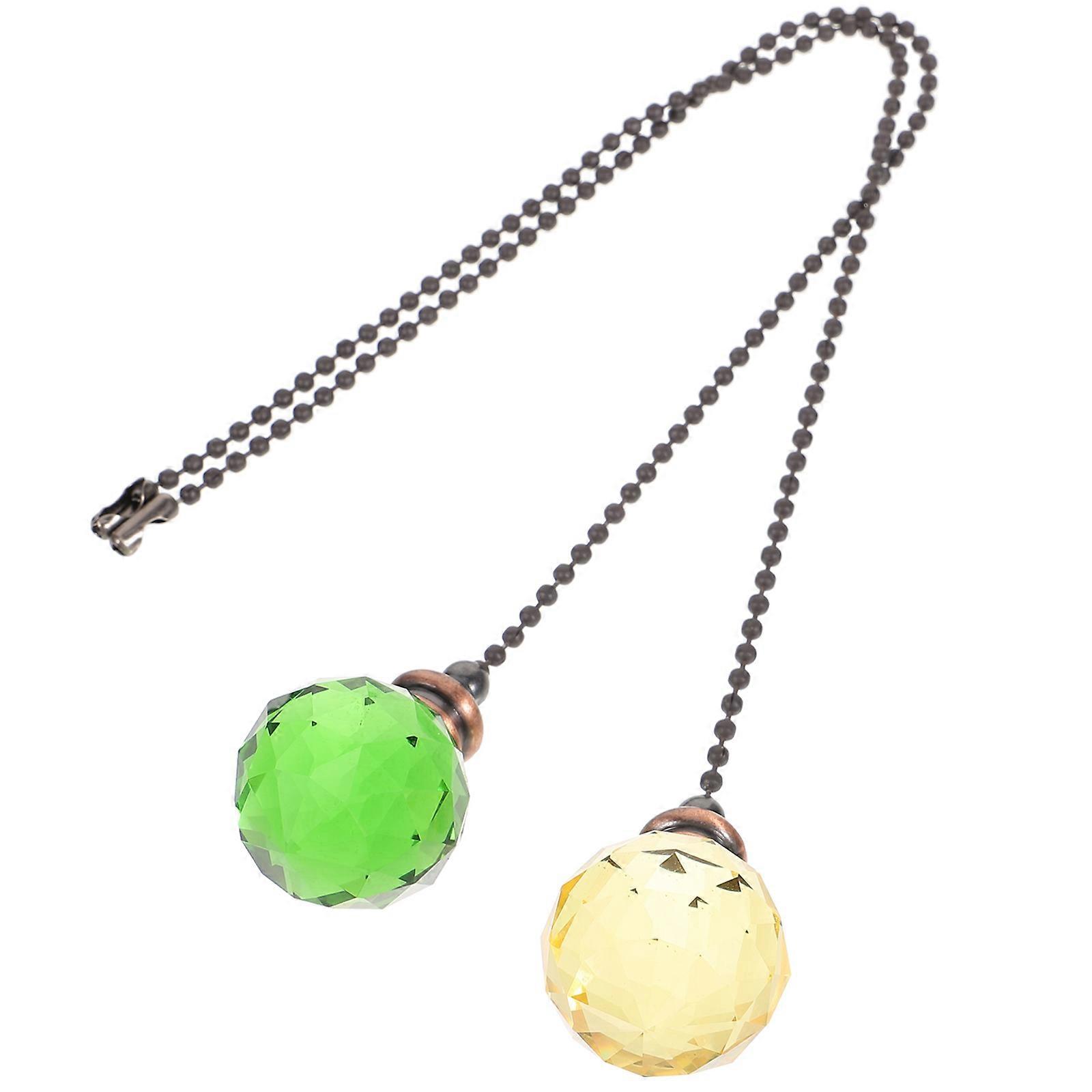 Ceiling Fan Pull Chain Ornaments with Crystal Pendant for 8Pcs