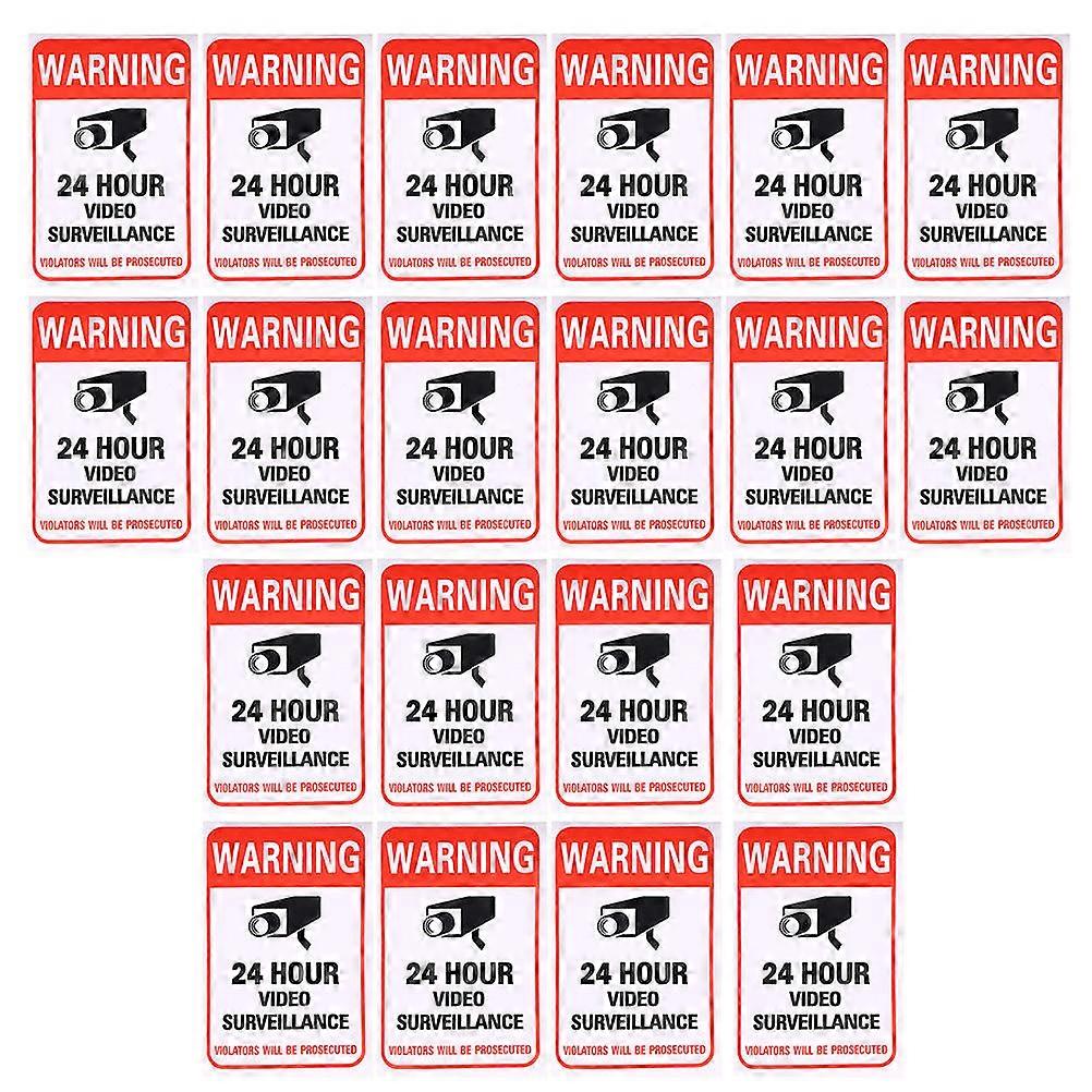 Adhesive Video Warning Signs 100 Pcs Rectangular Stickers For Vehicles Schools Malls Easy Application