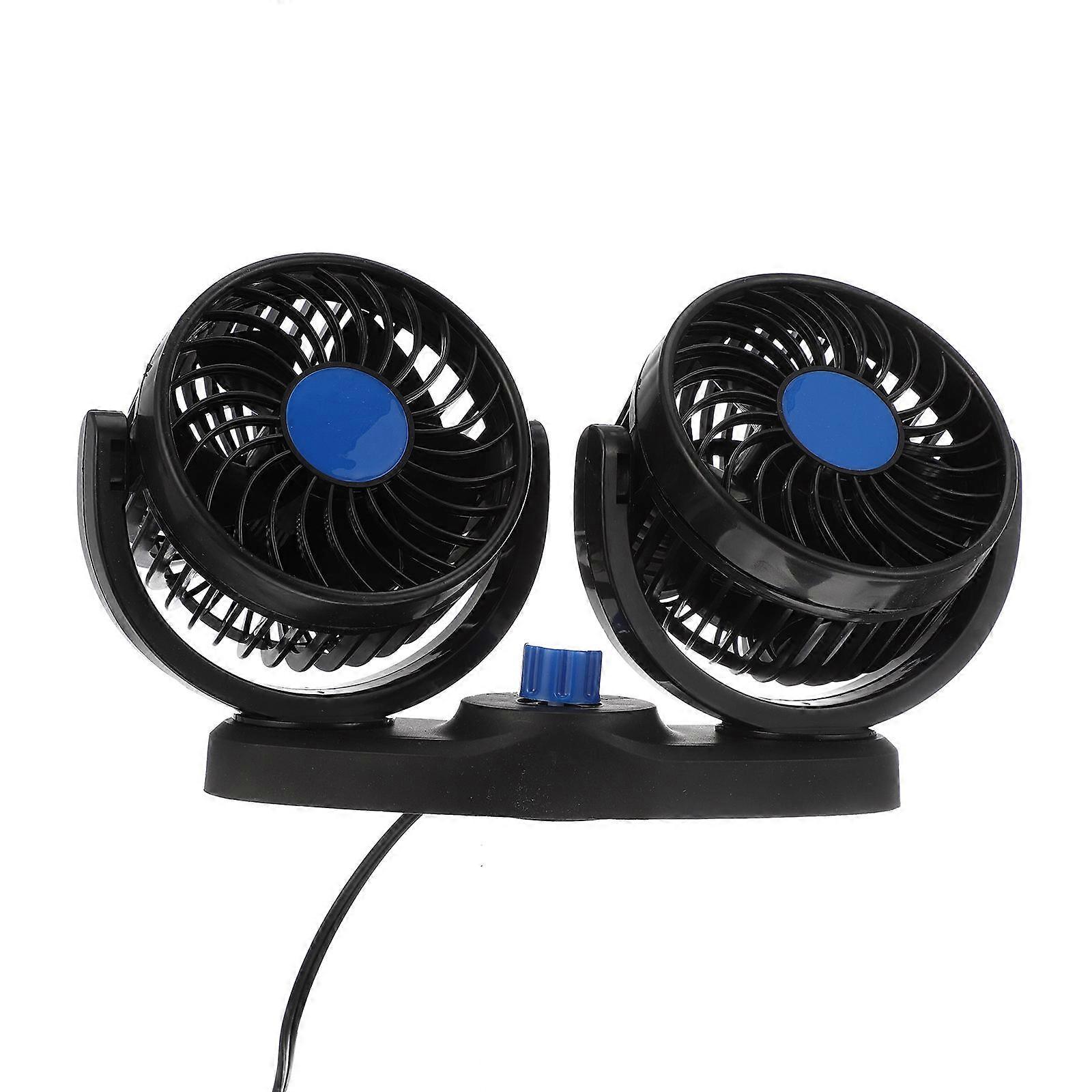 Auto Electric Fan Mini Double Head Car Fan 2Pcs Adjustable for Vehicle Use