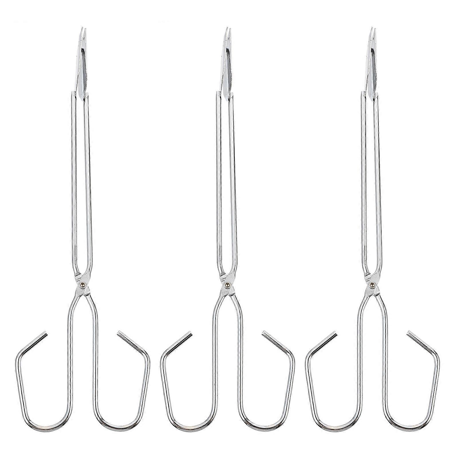 Firewood Tongs Charcoal Holder for Bbq Tool 6Pcs Portable Silver Log Tongs