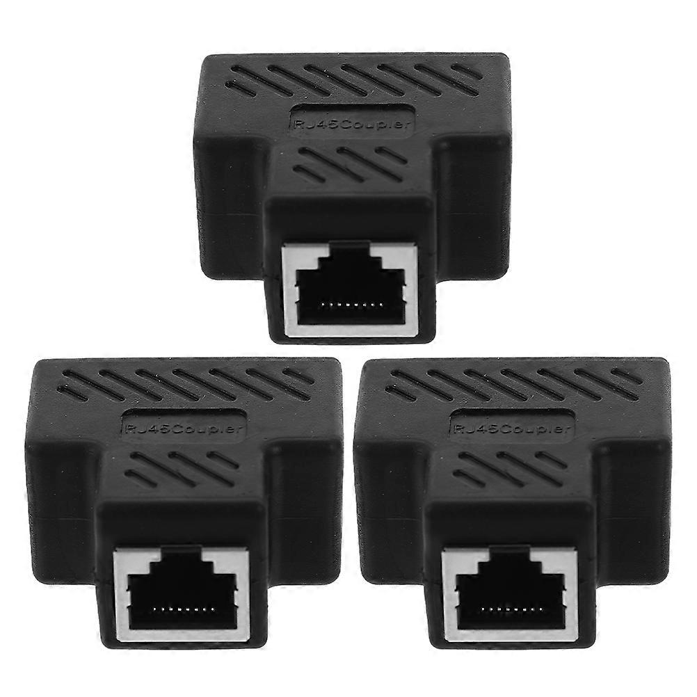 Black Ethernet Splitter Adapter for Connection Use 15Pcs