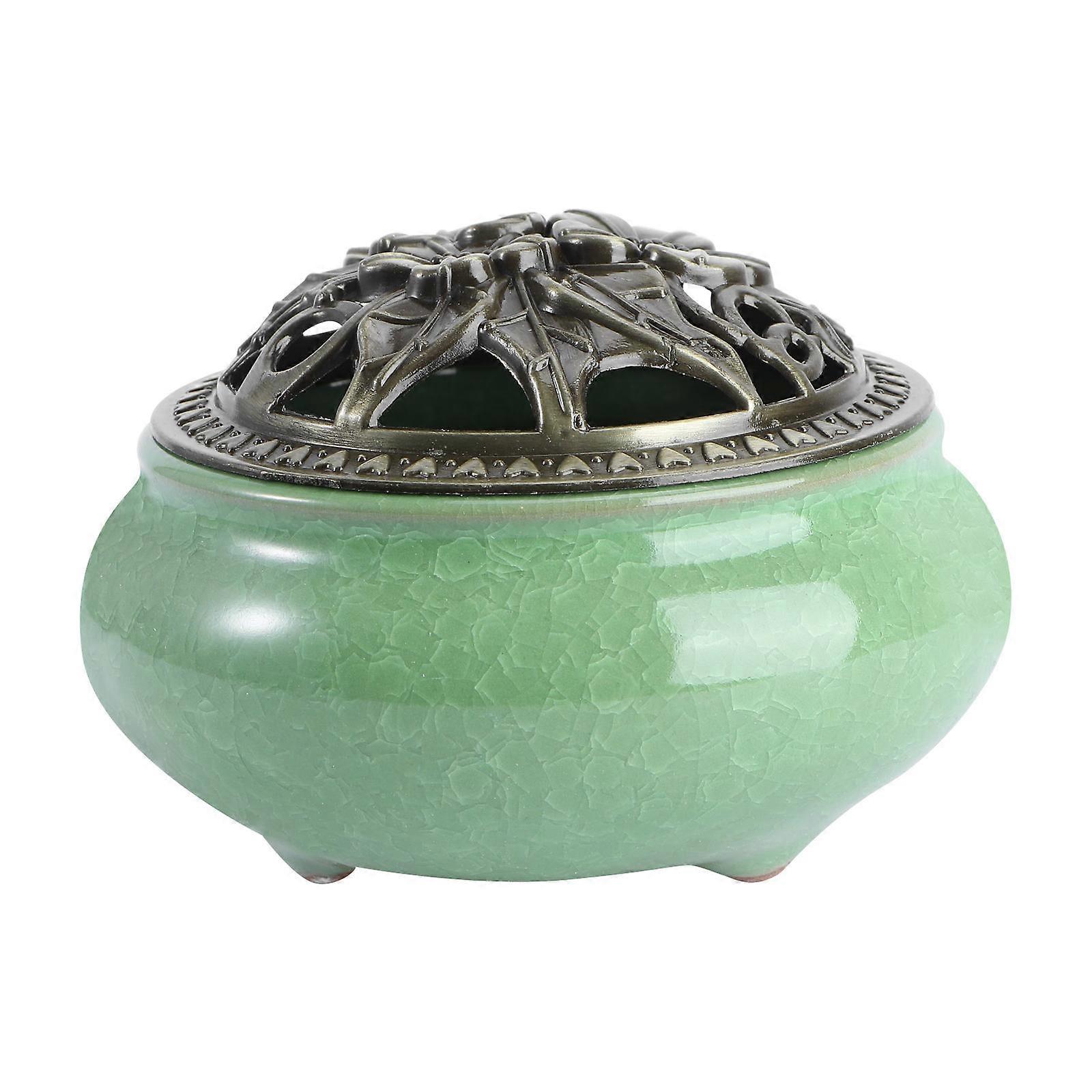 Green Cone Incense Burner with Holder for Daily Use