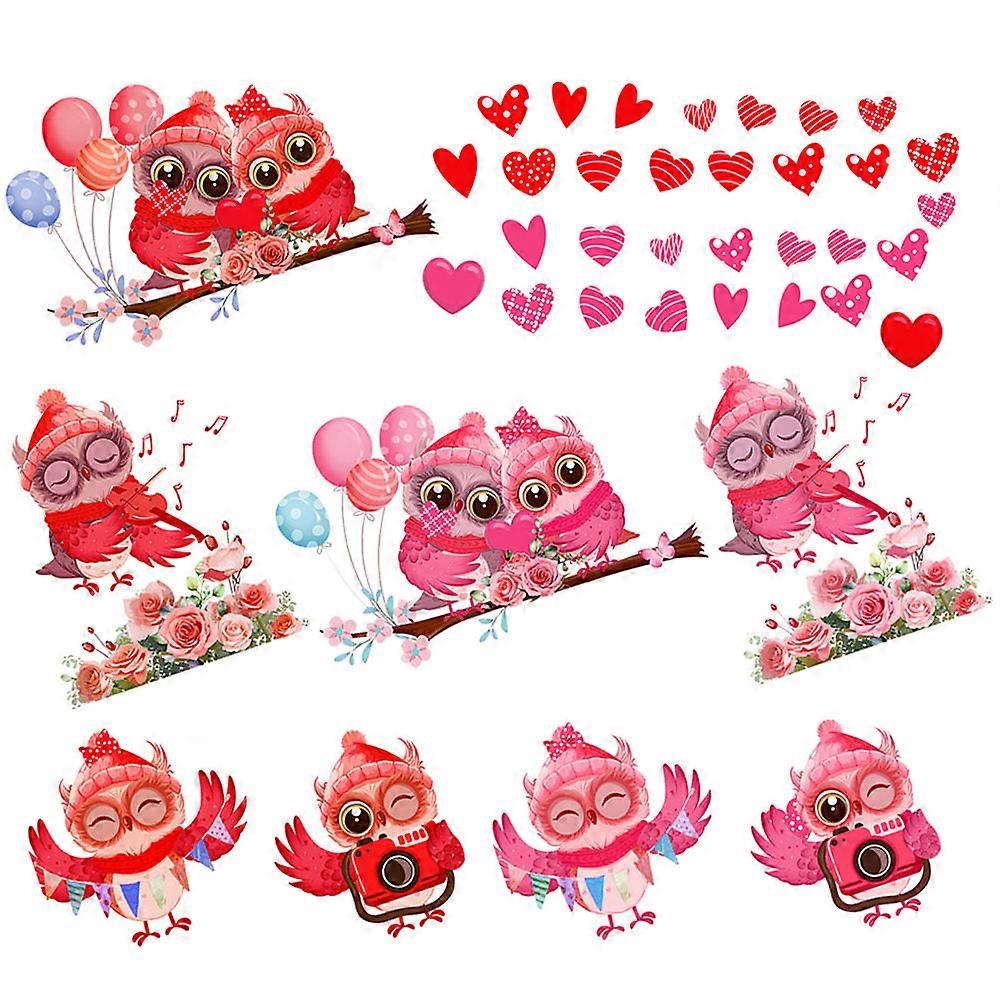 Heart Window Clings Valentine's Day Decals for Party Decoration 8Sets