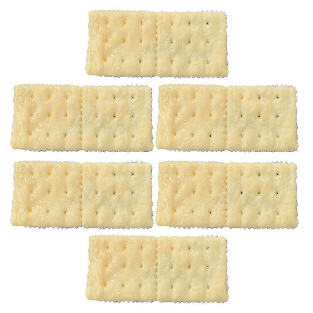 Fake Cookie Model 6Pcs Khaki Biscuits Prop for Decor Display with Child-Friendly PVC Material