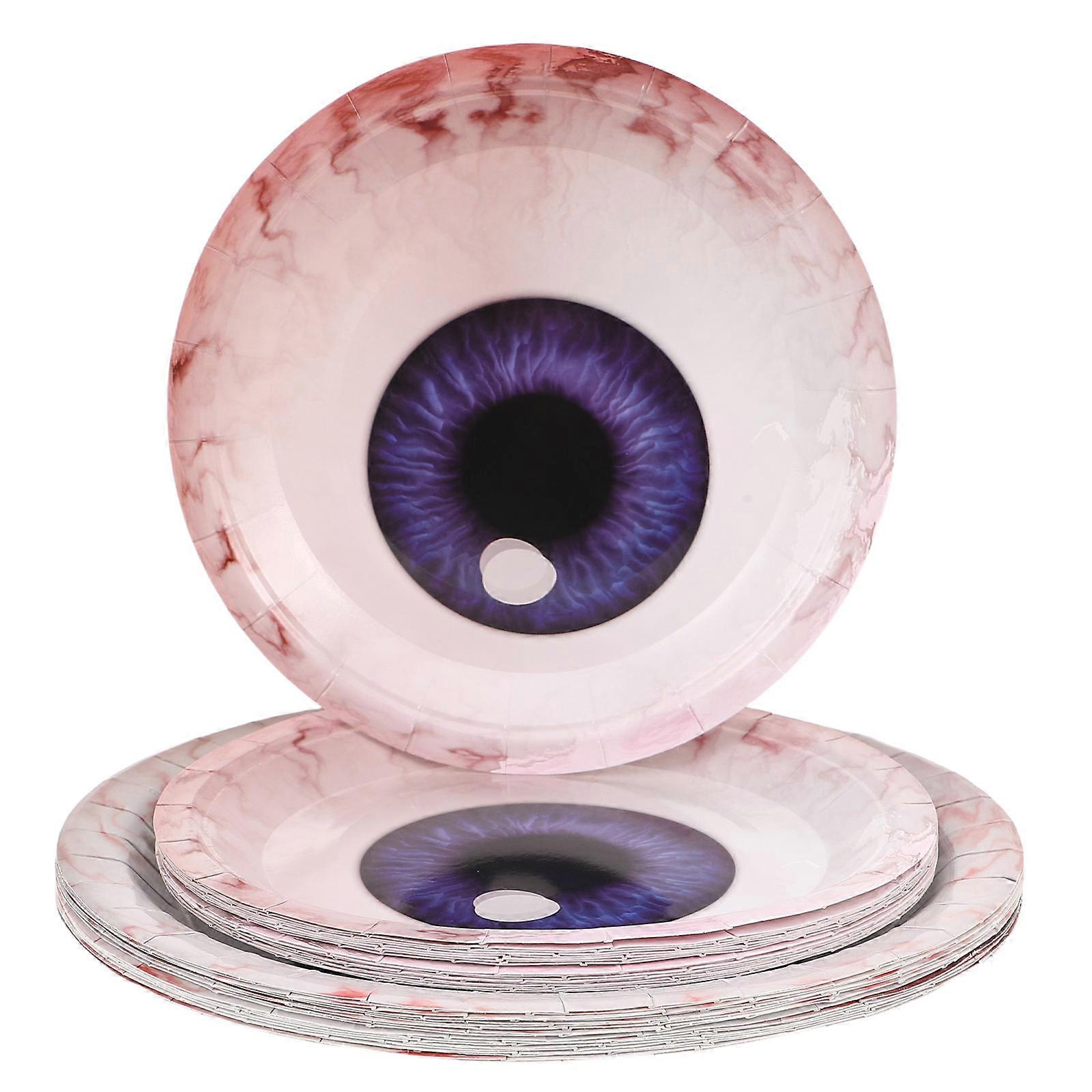 Halloween Eyeballs Party Plates for Food Serving 80Pcs Assorted Color Plates