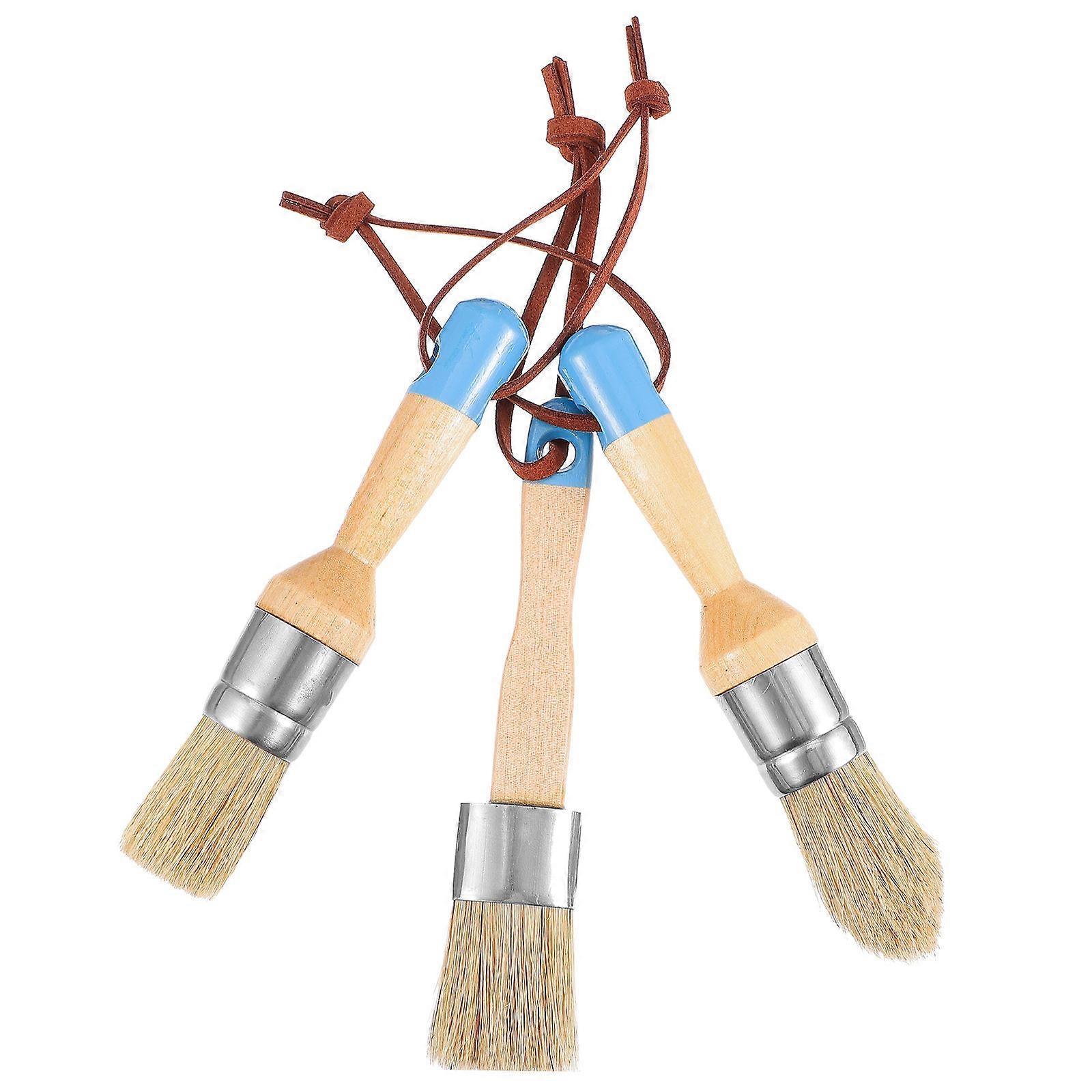 Wooden Handle Paint Brush for Painting Use 6Pcs Assorted Color Bristle Set