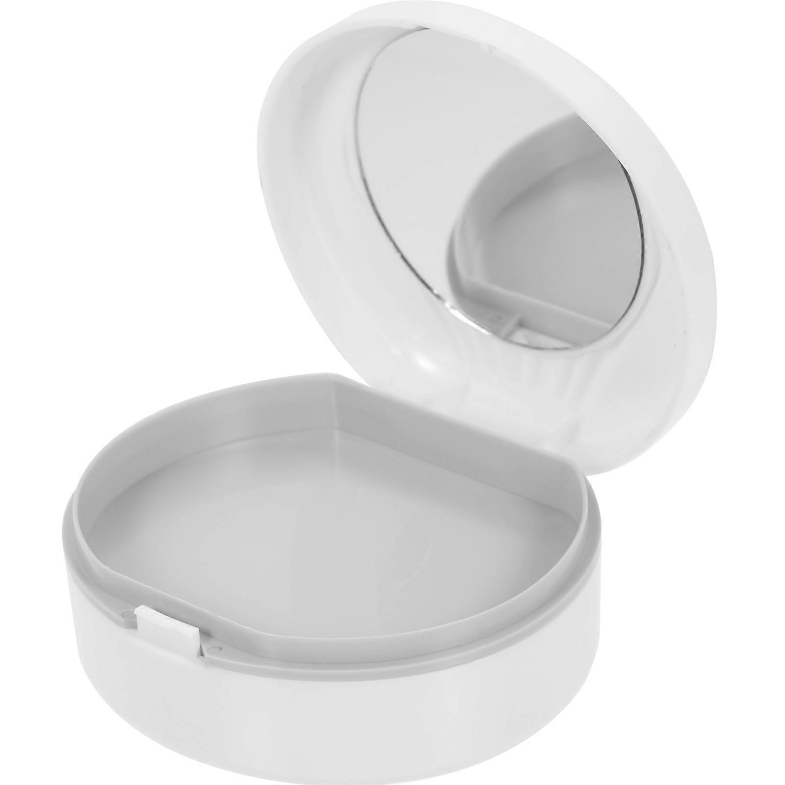 Orthodontic Retainer Case Small Brace Retainer Box for Storage Use 3Pcs White Plastic