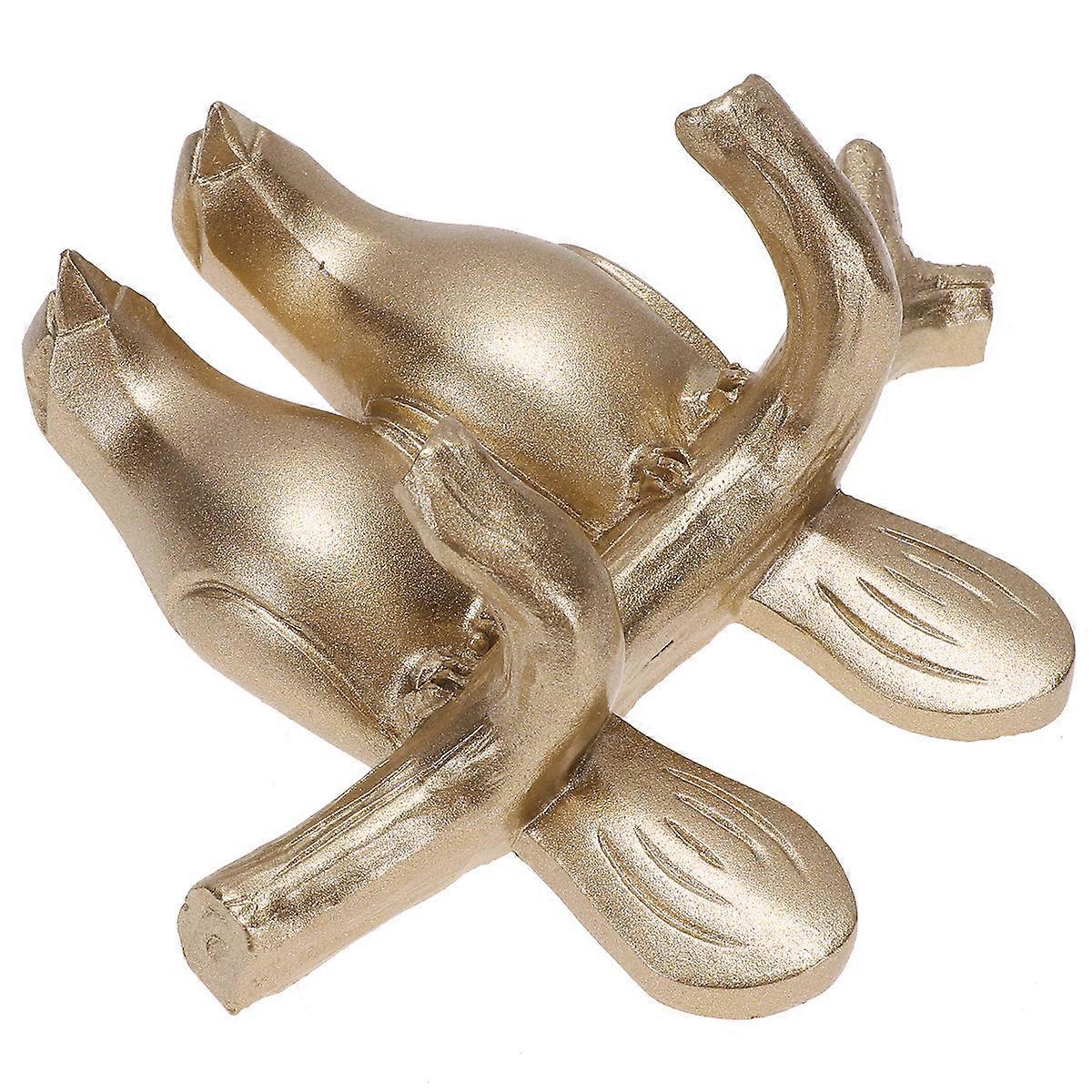 Creative Resin Birds Hooks for Home Use Golden Adhesive Wall Hooks