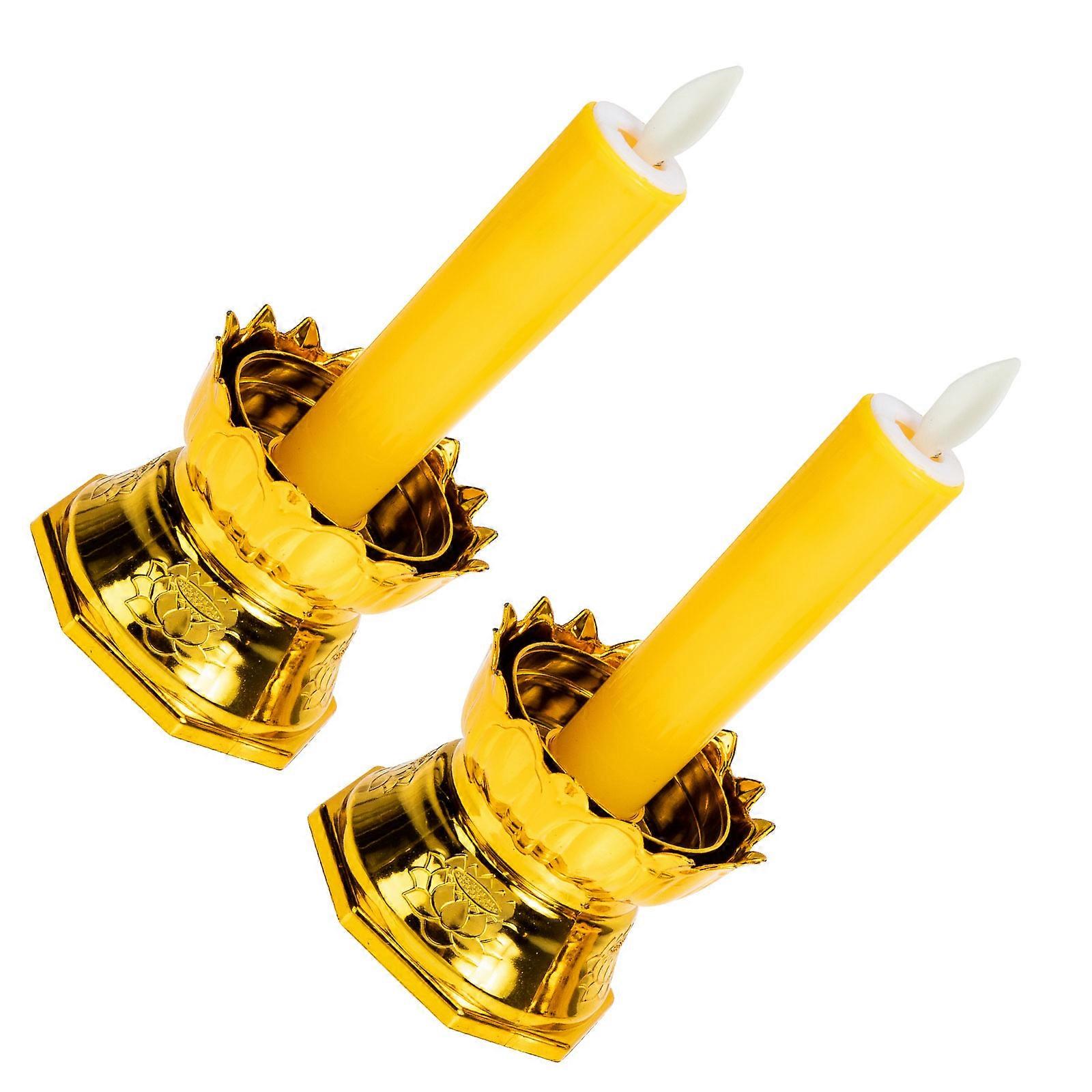 Battery Powered Candles Led Decorative Candles For Event Use No Dripping Wax Kids Friendly Pets Friendly 16X7.2CM 1 Pair