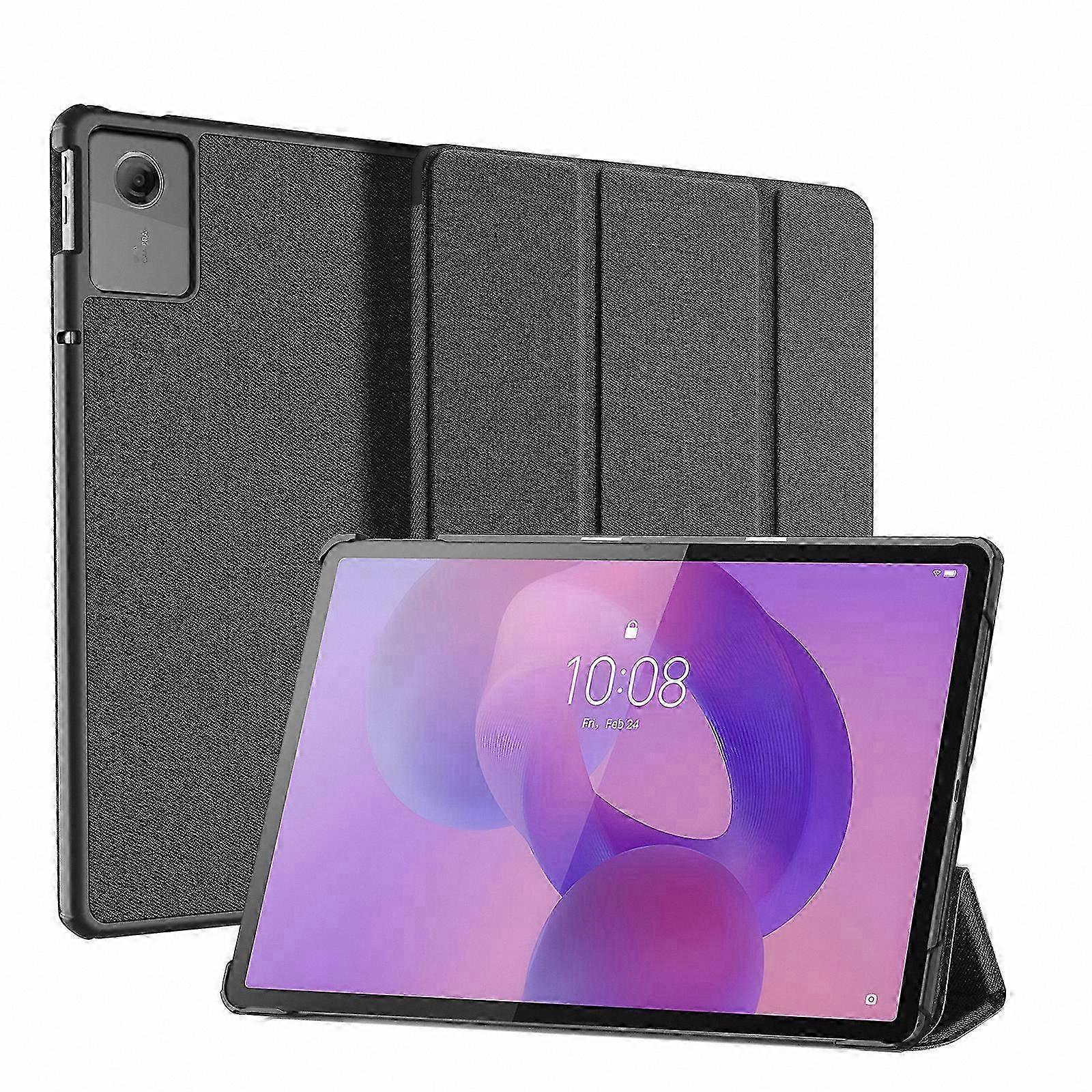 Tri-Fold Stand PU Leather Protective Case for 11-Inch Tablets, Compatible with Multiple Models, Black