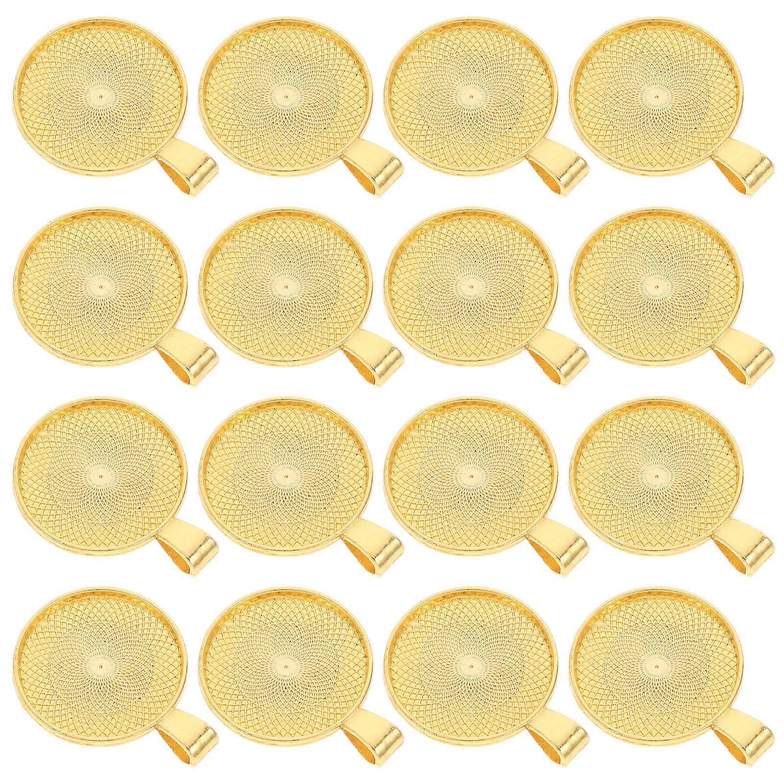Round Flat Bezel Pendant Settings for Jewelry Making 120Pcs