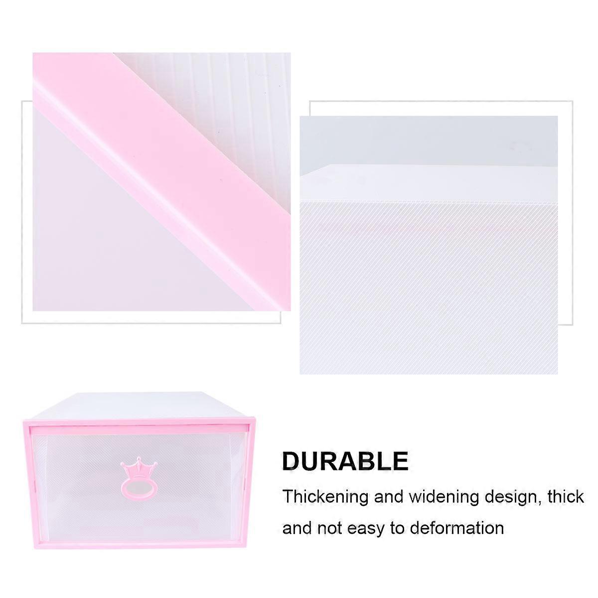 Thickened Plastic Shoes Box Transparent Drawer Type for Storage 2Pcs Containers