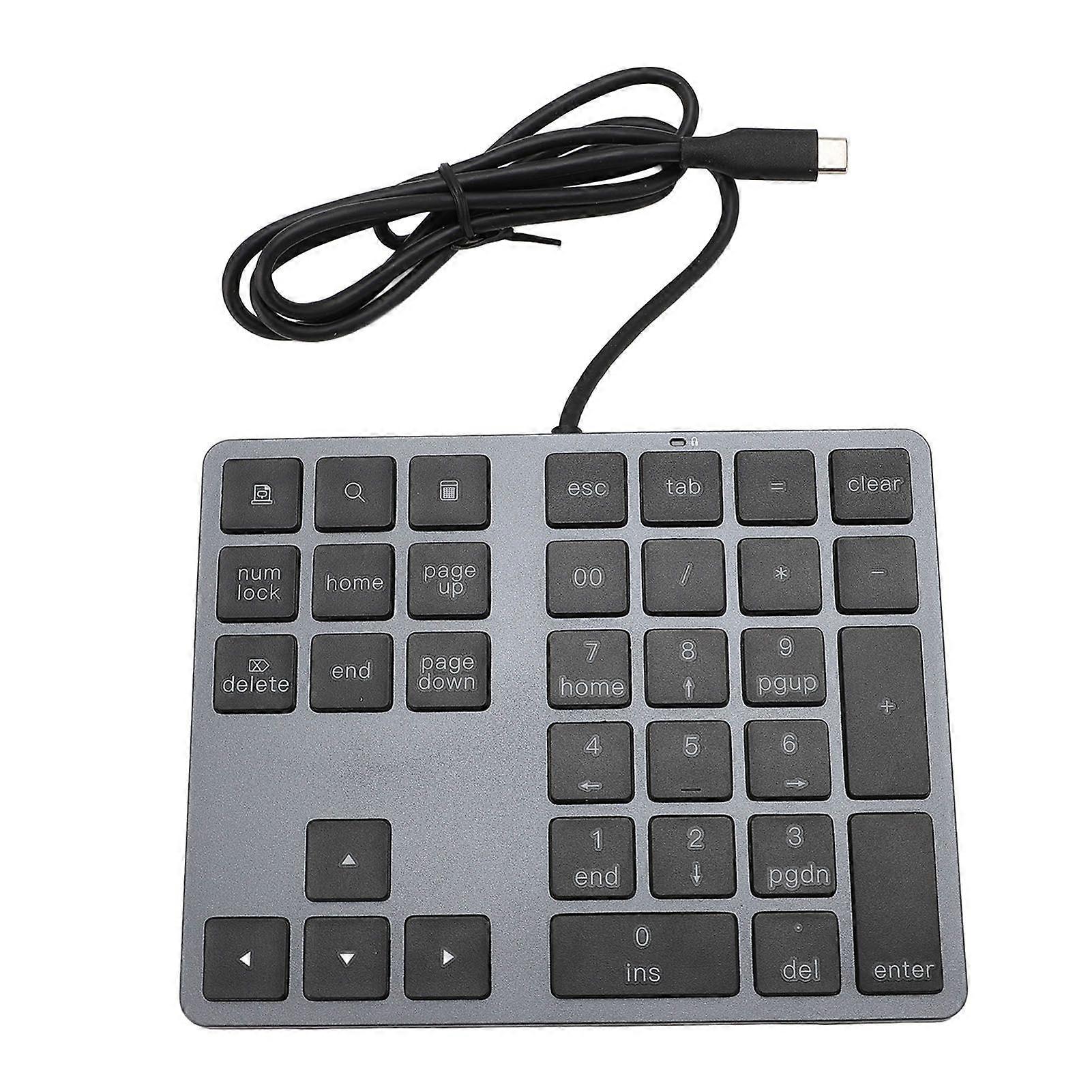 Wired Numeric Keypad USB C 3.1 HUB 5Gbps 34 Keys External Keyboard Slim Wired Numpad for Laptop Desktop PC
