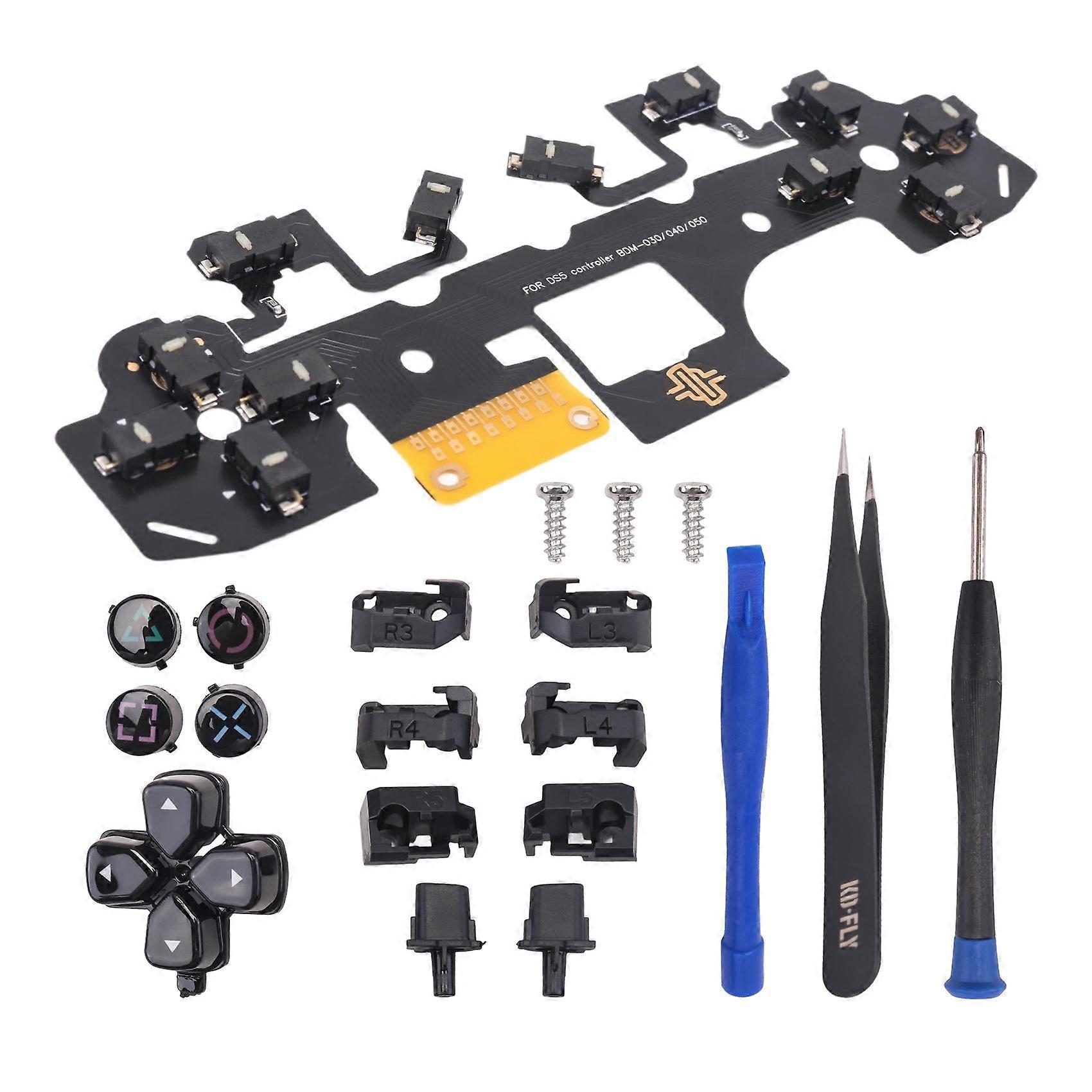 2X Ergonomic Micro-Switch Tactile Clicky Hair Trigger Kit for PS5 Controller BDM-030/040/050 12Key A