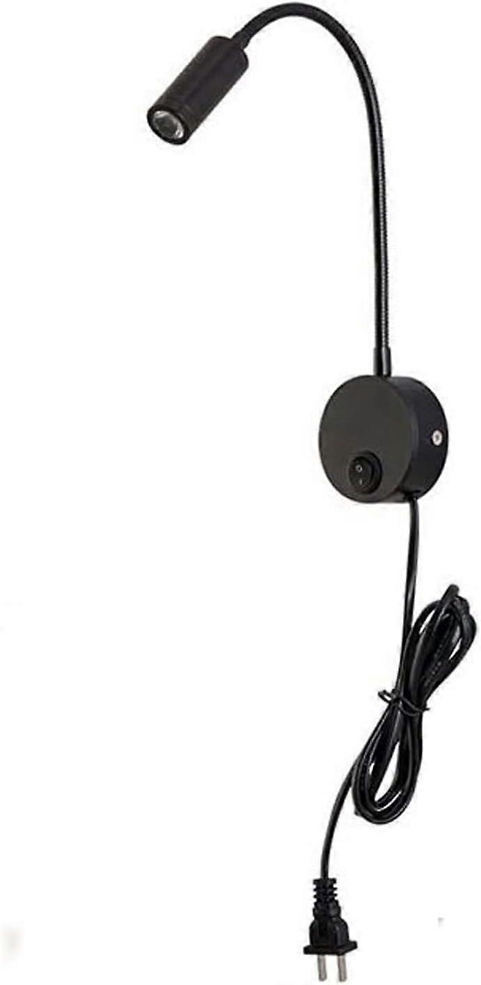 Bathroom Light Wired Flexible 3W Gooseneck LED Wall Sconce Lamp for Bedroom and Indoor Reading, One Color Design