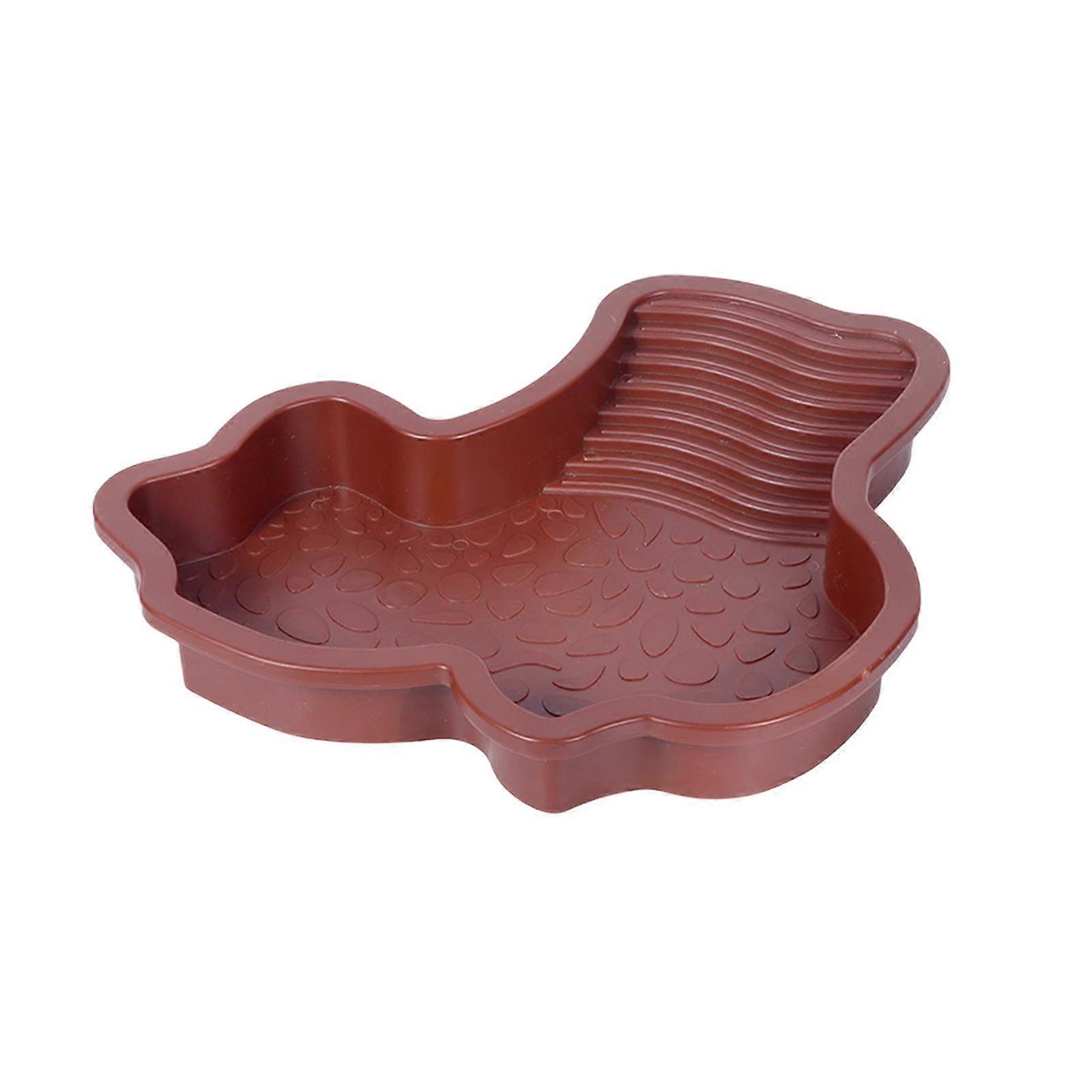 Reptile Bathing Pool with Ramp Turtle Basin for Pet Supplies Frogs Tortoises white