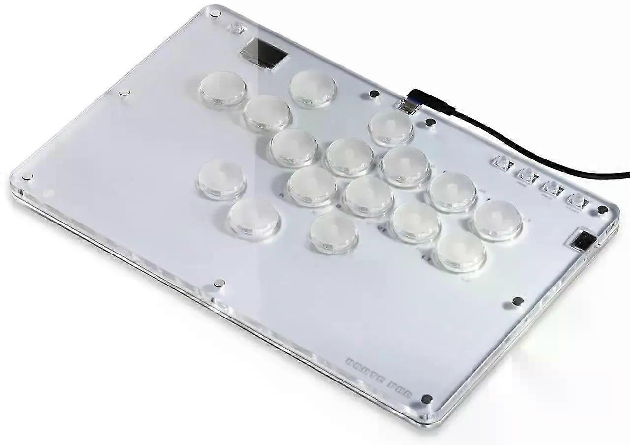 Leverless Controller Arcade Stick CosmoxGaming T16-C: Leverless Arcade Stick with Turbo,Leverless Controller for PC/PS3/PS4/Switch Game,Crystal Low-Pr