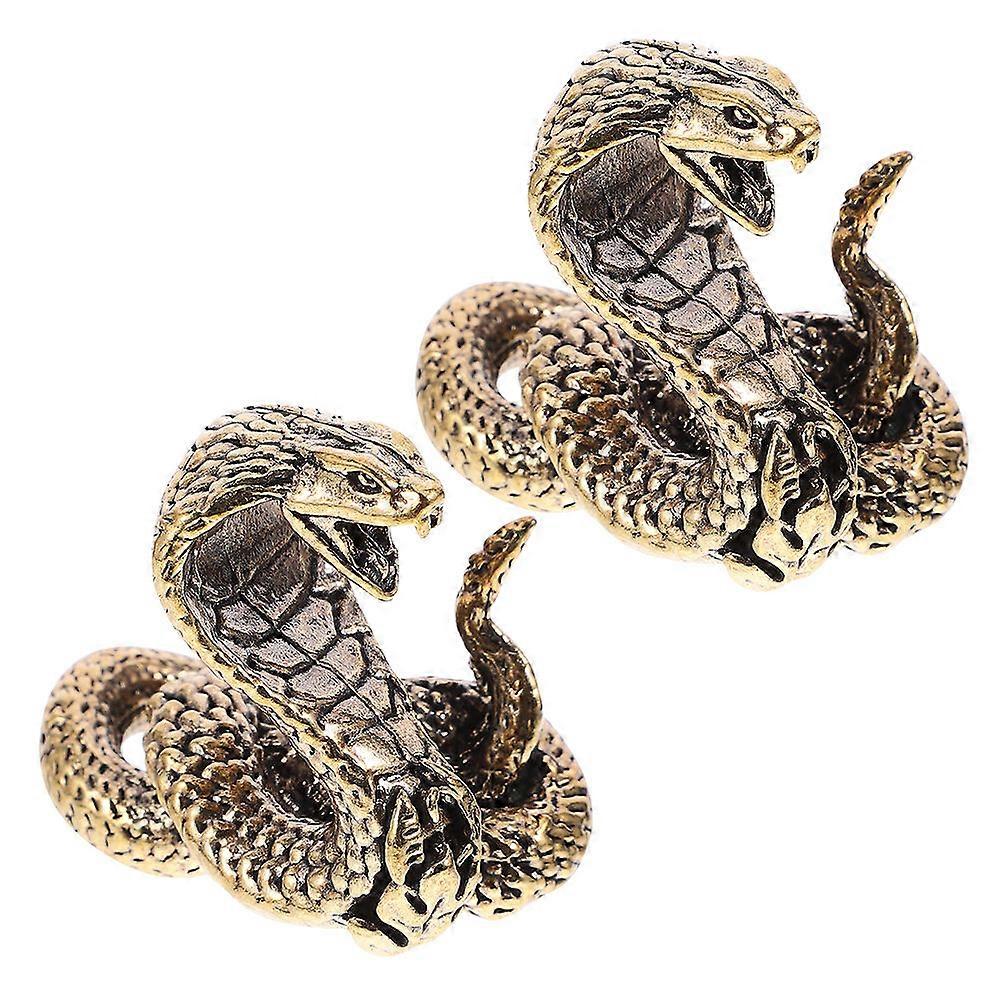 Miniature Brass Snake Ornament 6 Pcs Unique Home Decor Designed For Craft Collectors In Golden Color