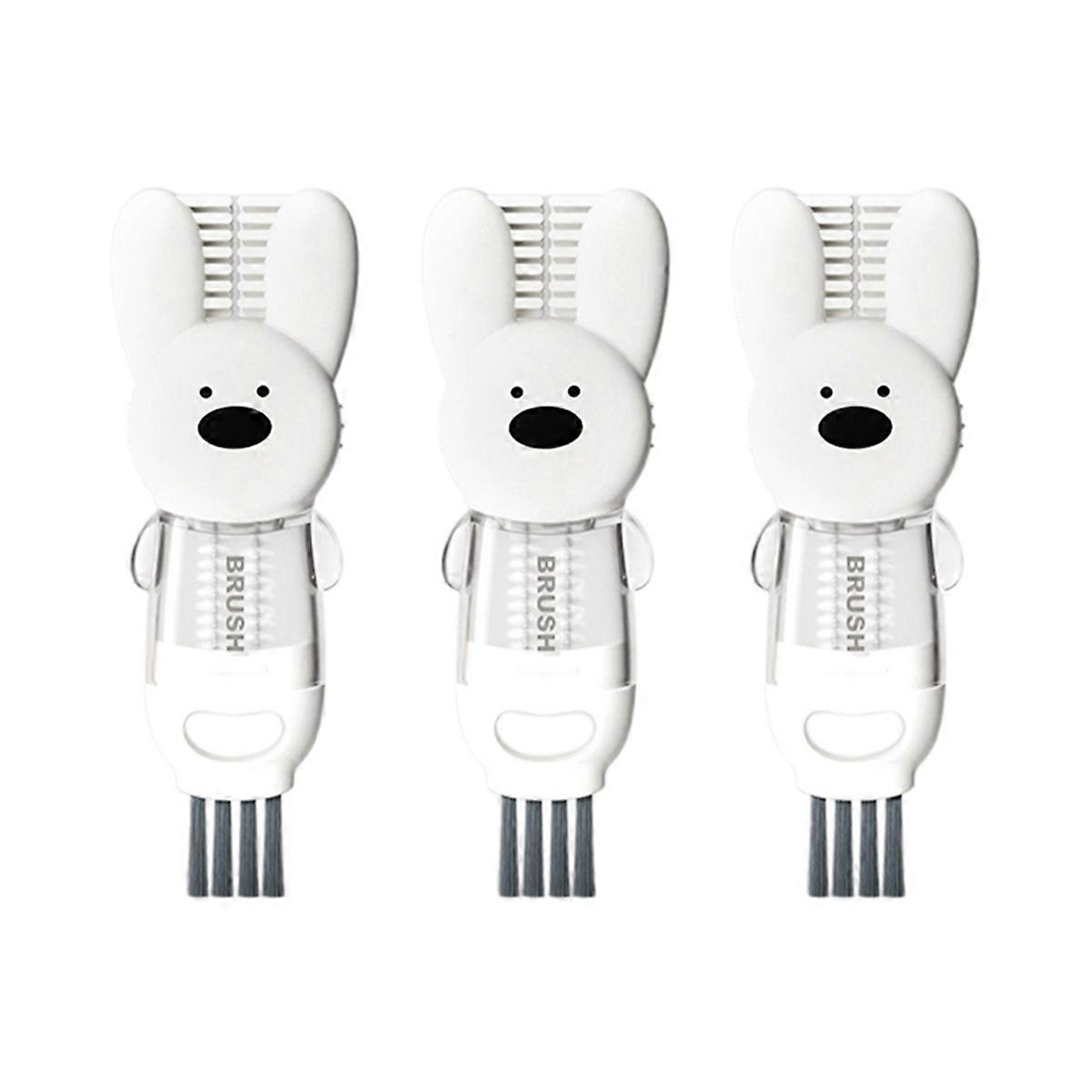 3pcs 3-in-1 Lid Brush Multi-Functional Cleaning Brush White