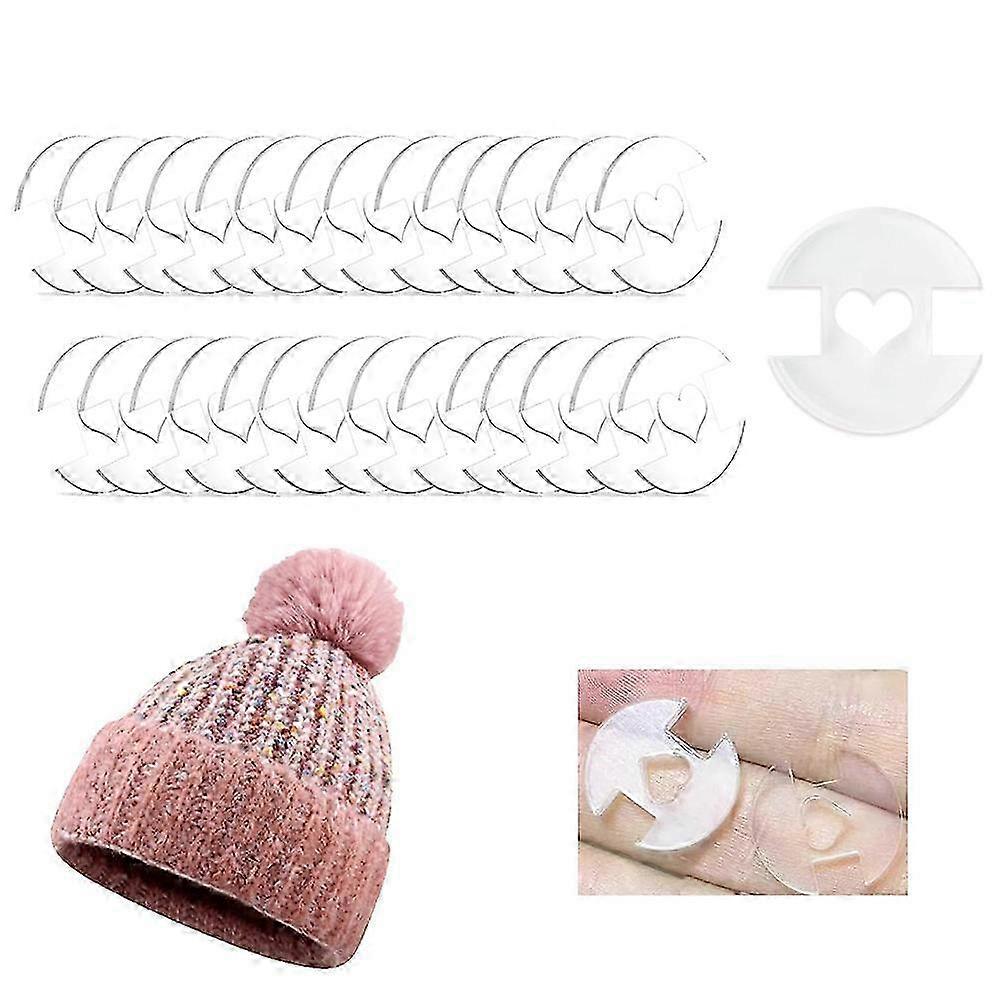 Clear Removable Poms Poms Buttons for Hats Easy Using Knitted Hat Fur Ball Fastener for Knit Beanies