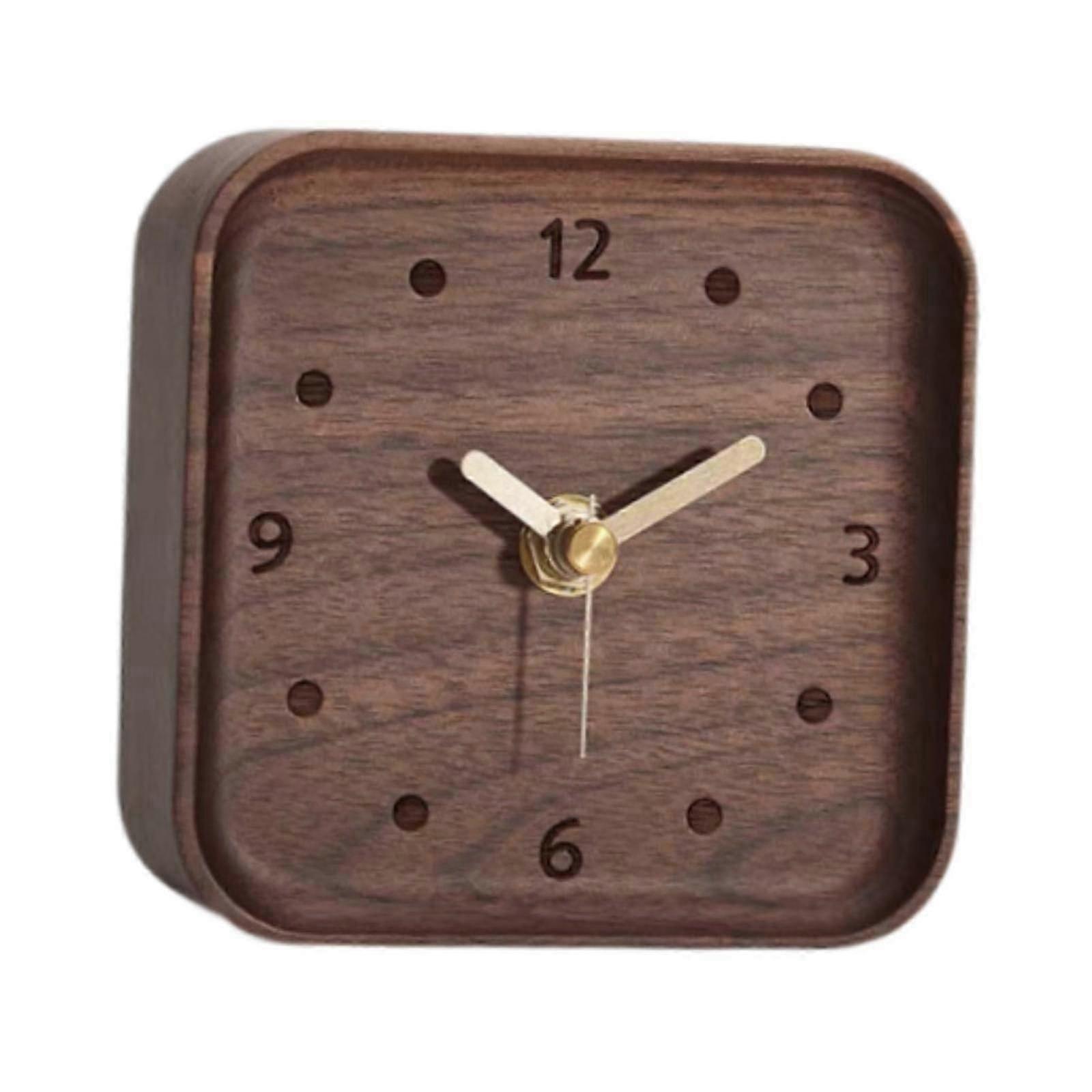 Wooden Table Clock Silent Chic Modern Desktop Clock for Office Bedside Shelf