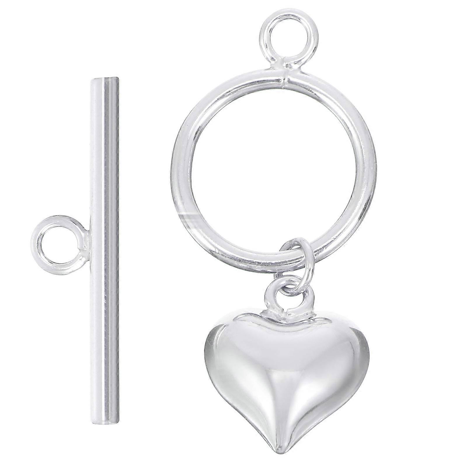 Guangmc White Heart Toggle Clasps Set for Jewelry Making