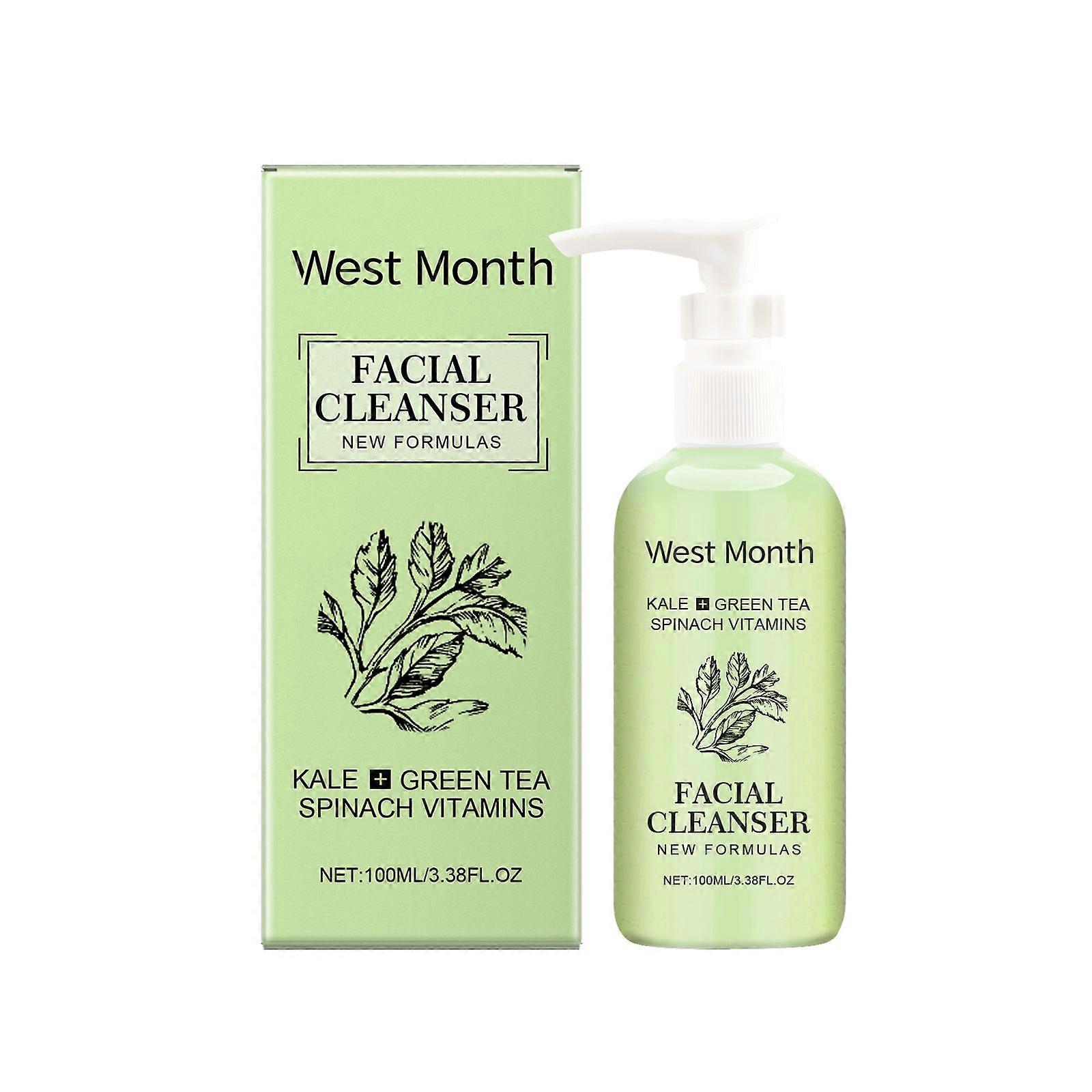 Mild Moisturizing Facial Cleanser Contains Kale Extract, Green Tea Extract, Spinach Extract