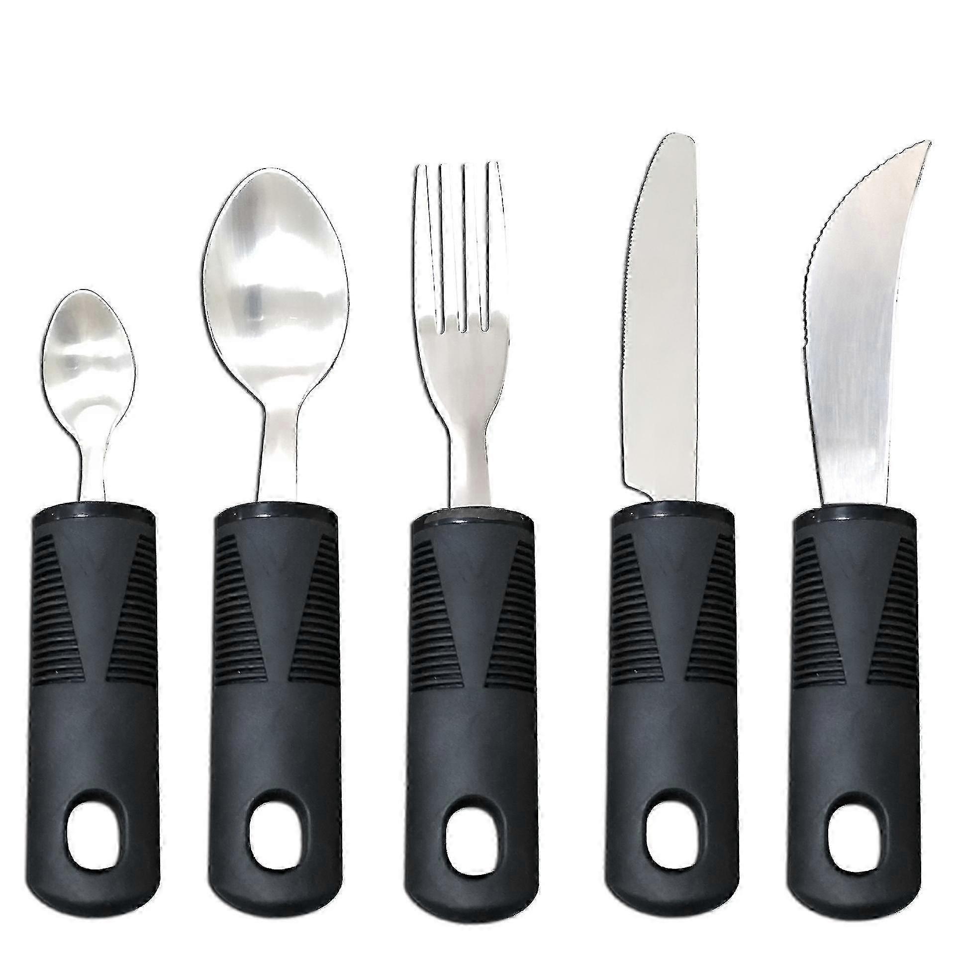 Easy Grip Cutlery Set with Extra Wide Handles for Elderly and Disabled Users